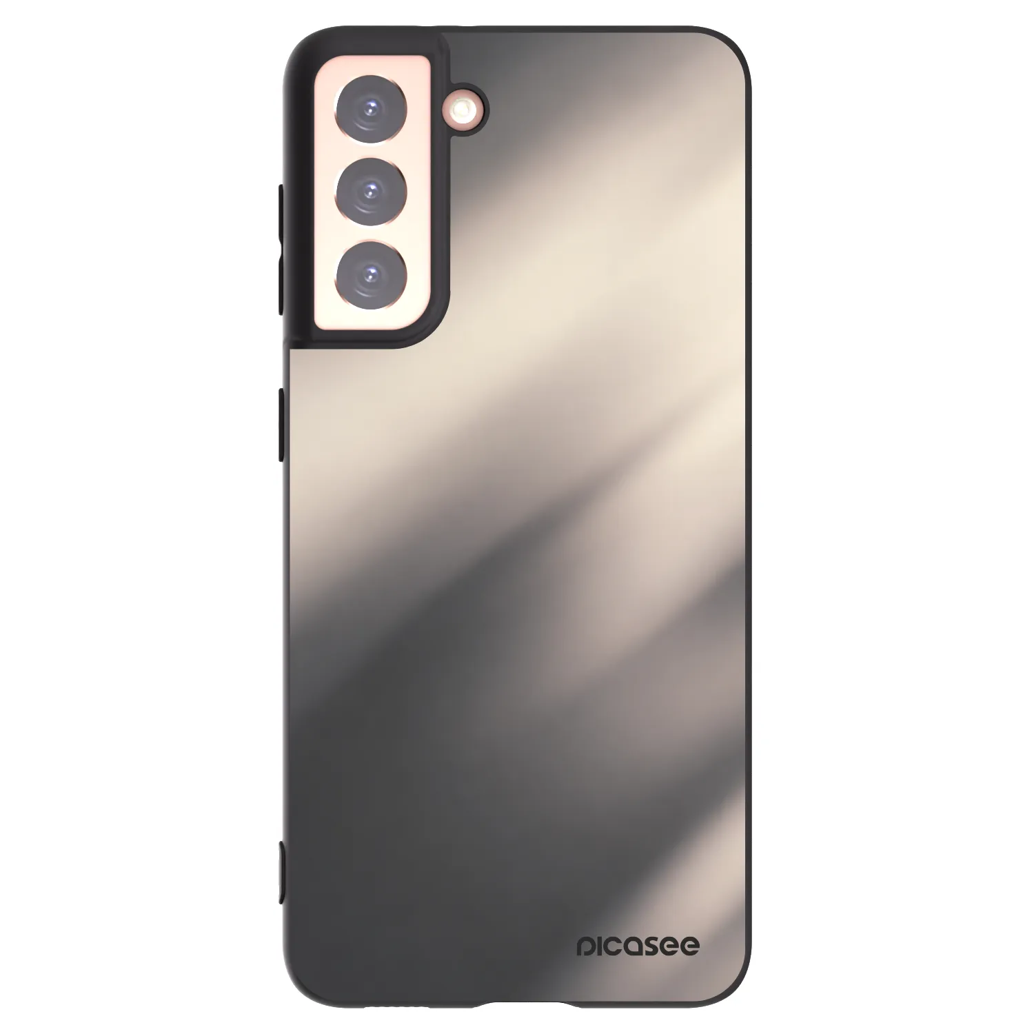 Picasee Samsung Galaxy S21 5G G991B Hülle - Schwarzes Silikon - Smoky Beige