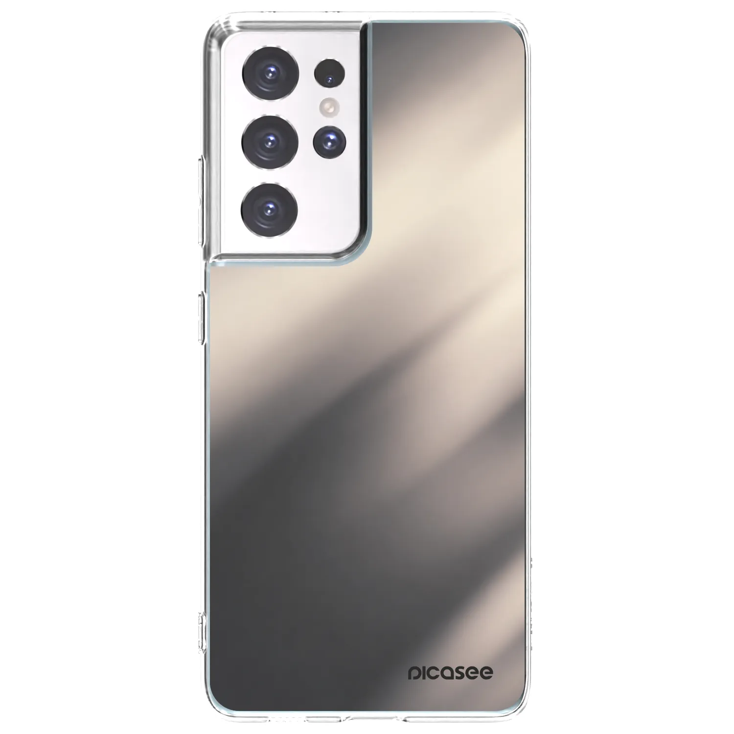 Picasee Samsung Galaxy S21 Ultra 5G G998B Hülle - Transparentes Silikon - Smoky Beige