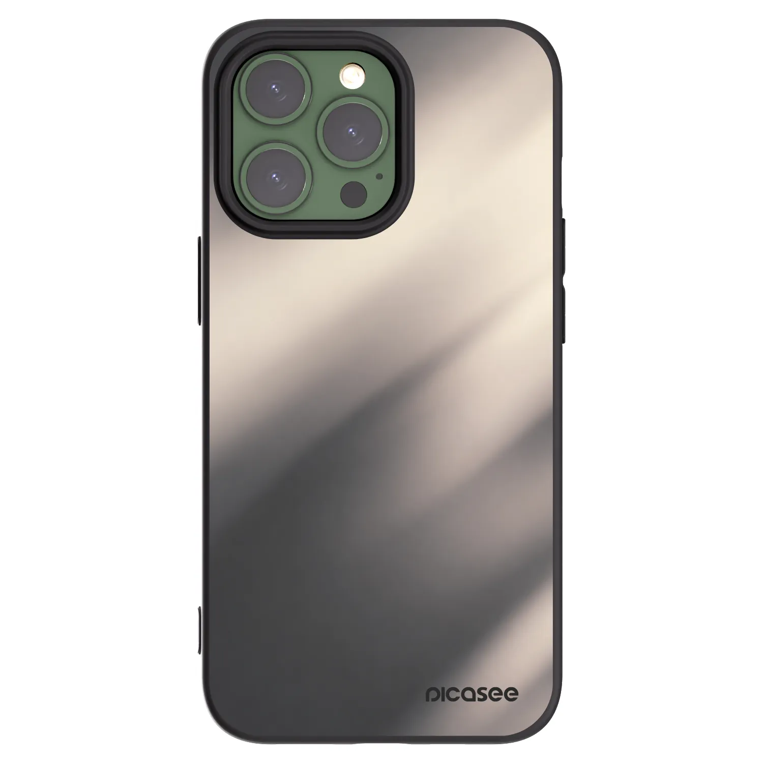 Picasee Apple iPhone 13 Pro Hülle - Schwarzes Silikon - Smoky Beige
