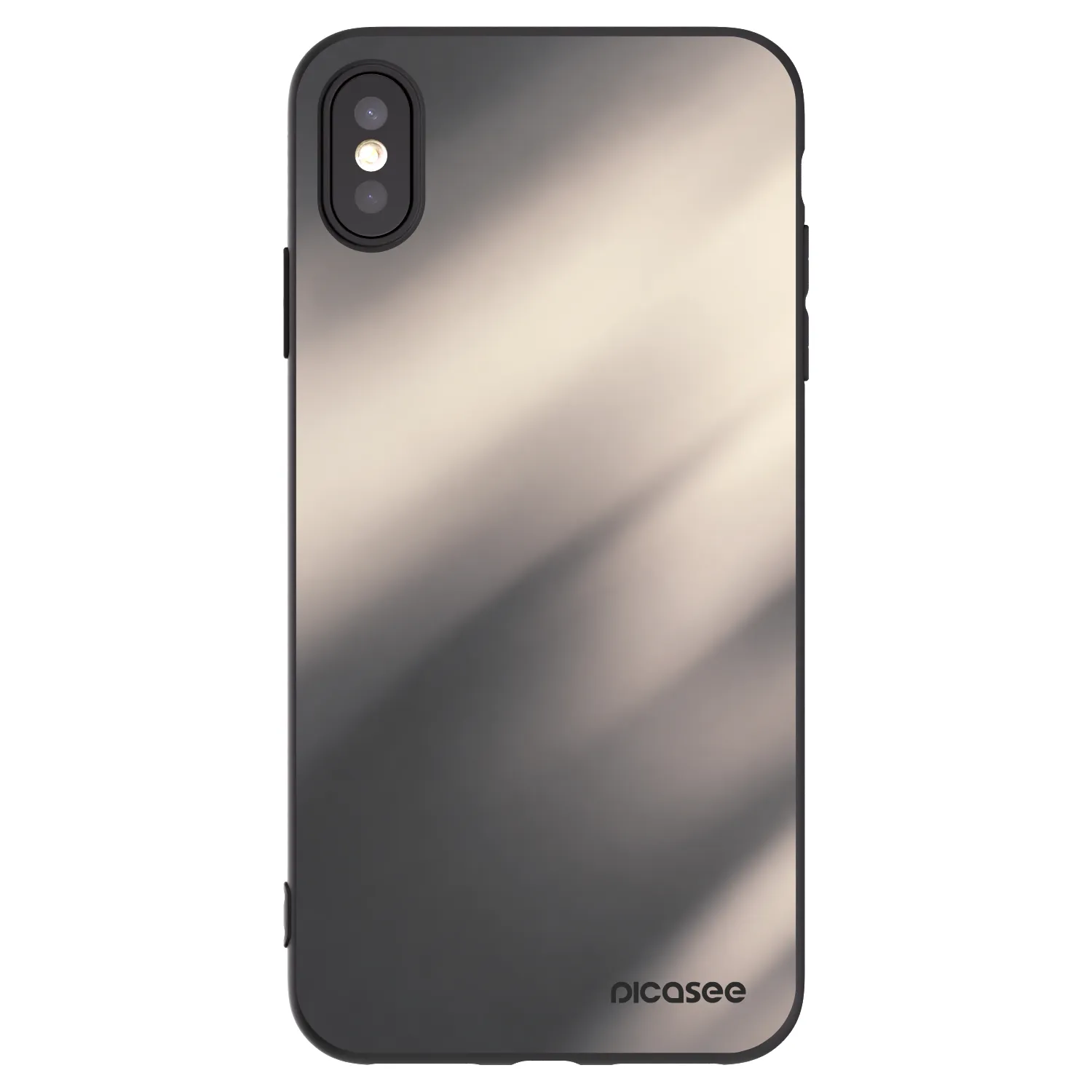 Picasee Apple iPhone XS Max Hülle - Schwarzes Silikon - Smoky Beige