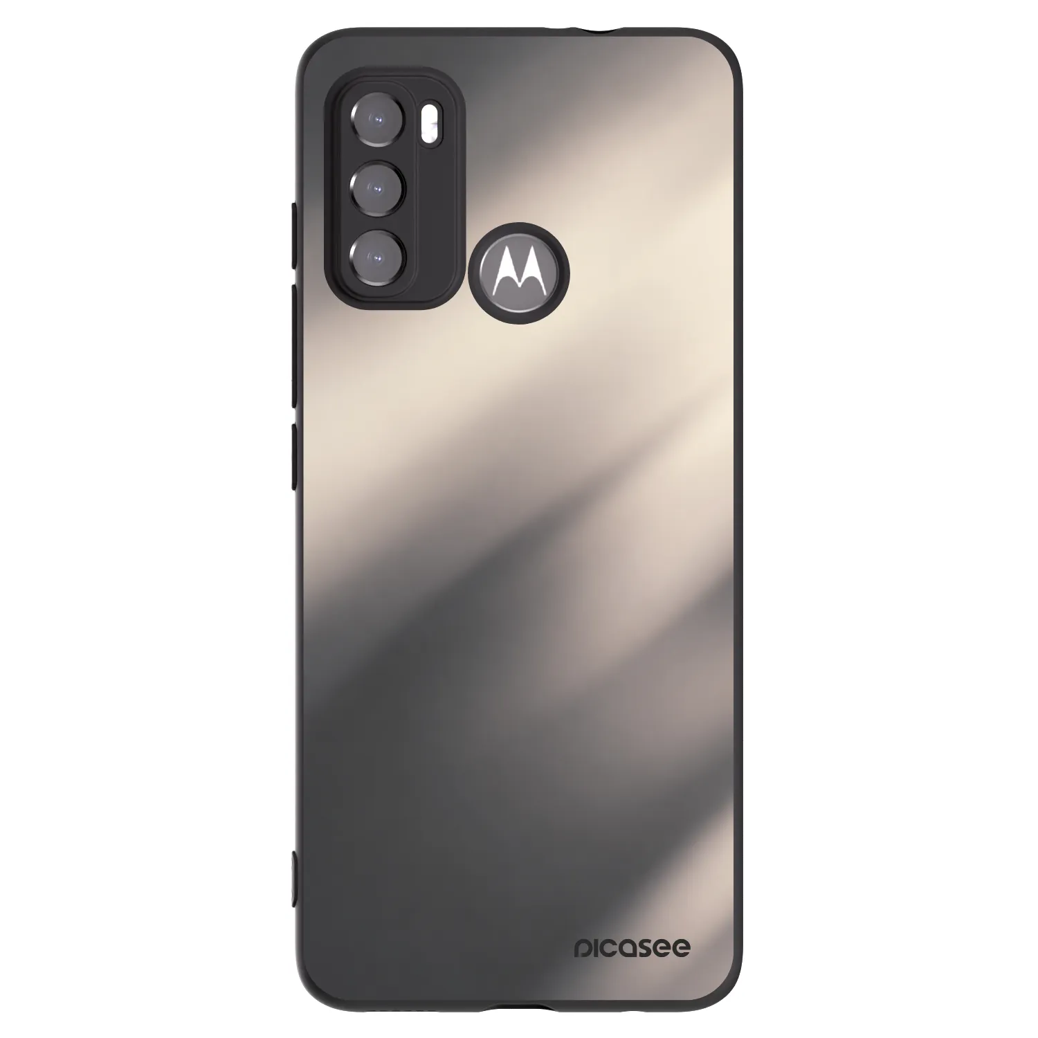 Picasee Motorola Moto G60 Hülle - Schwarzes Silikon - Smoky Beige