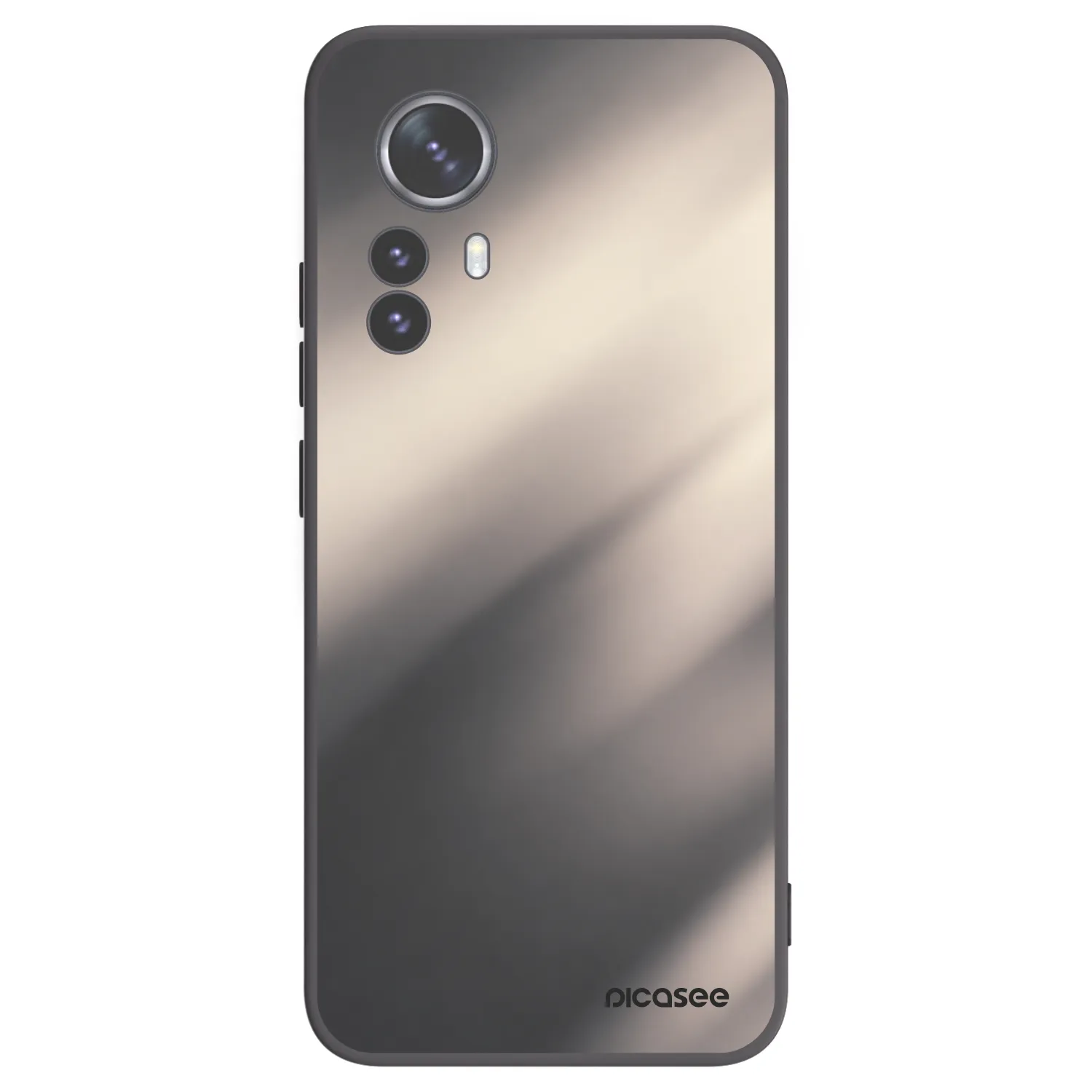 Picasee Xiaomi 12 Pro Hülle - Schwarzes Silikon - Smoky Beige