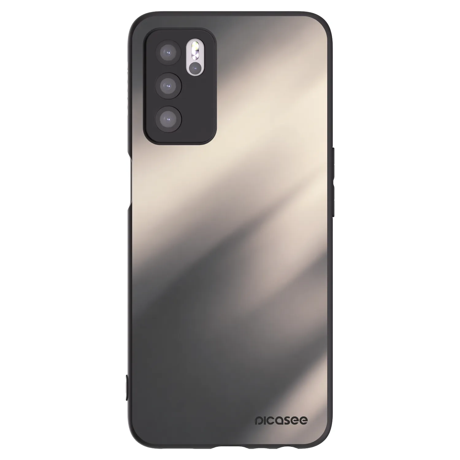 Picasee OPPO A16s Hülle - Schwarzes Silikon - Smoky Beige