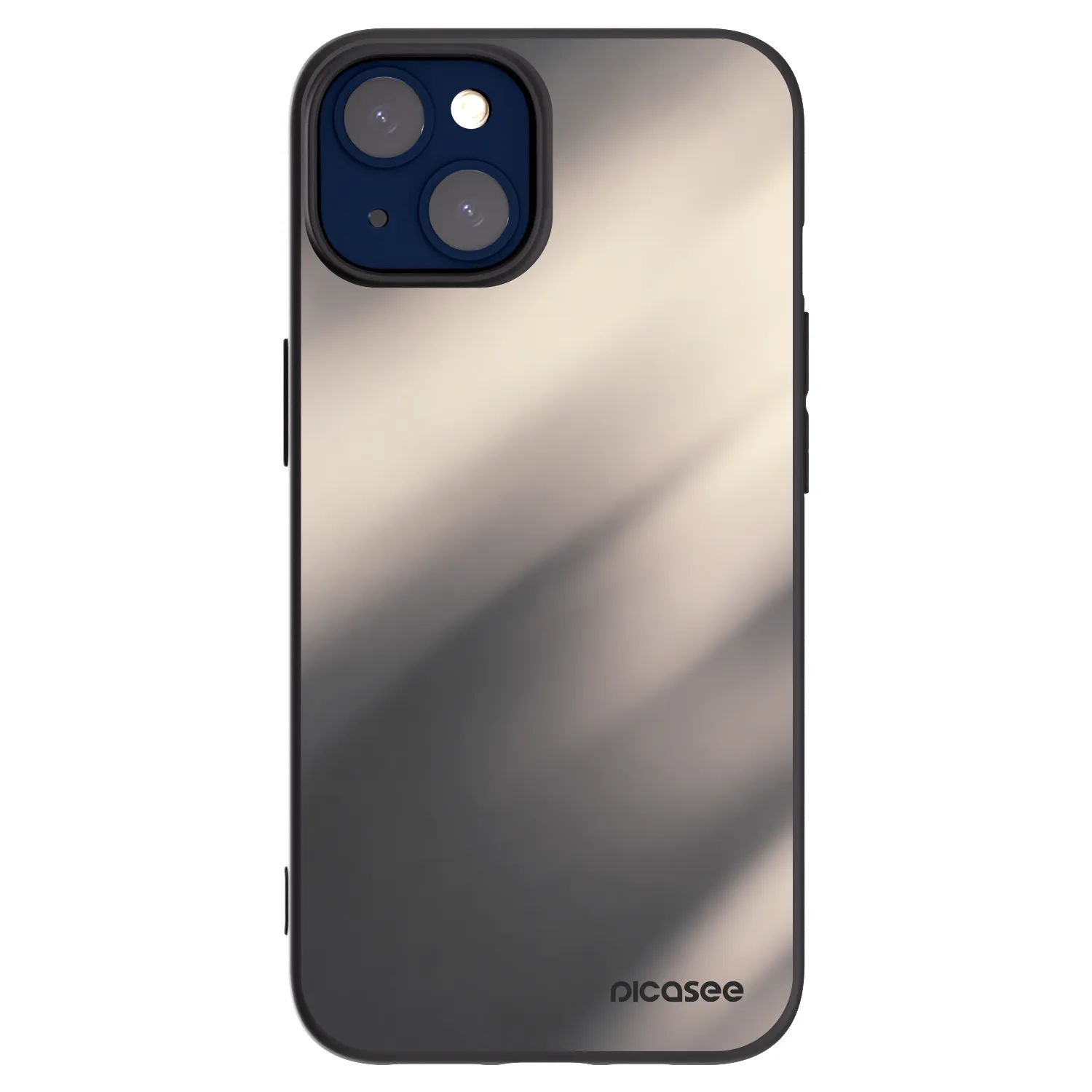 Picasee Apple iPhone 14 Hülle - Schwarzes Silikon - Smoky Beige