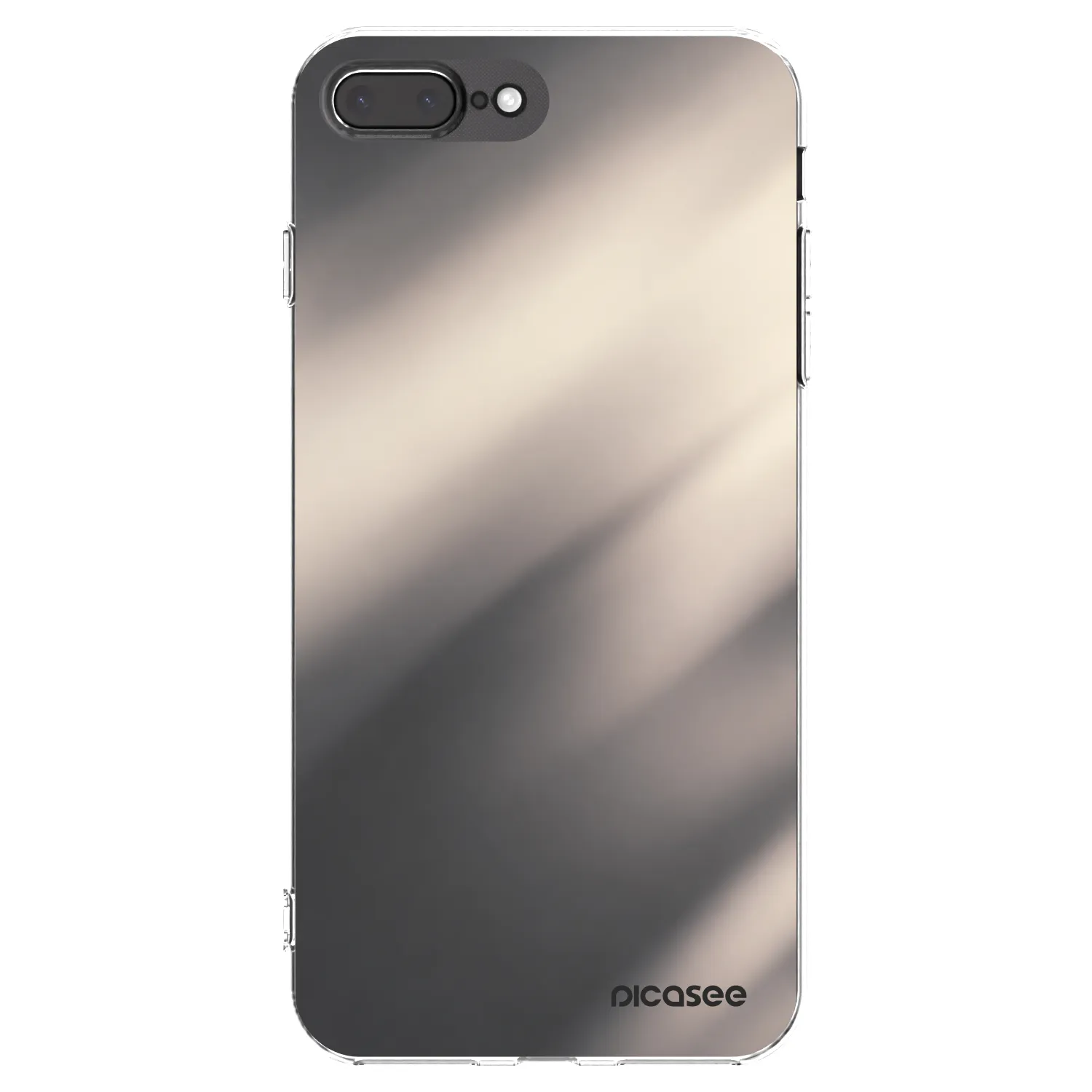 Picasee Apple iPhone 8 Plus Hülle - Transparentes Silikon - Smoky Beige