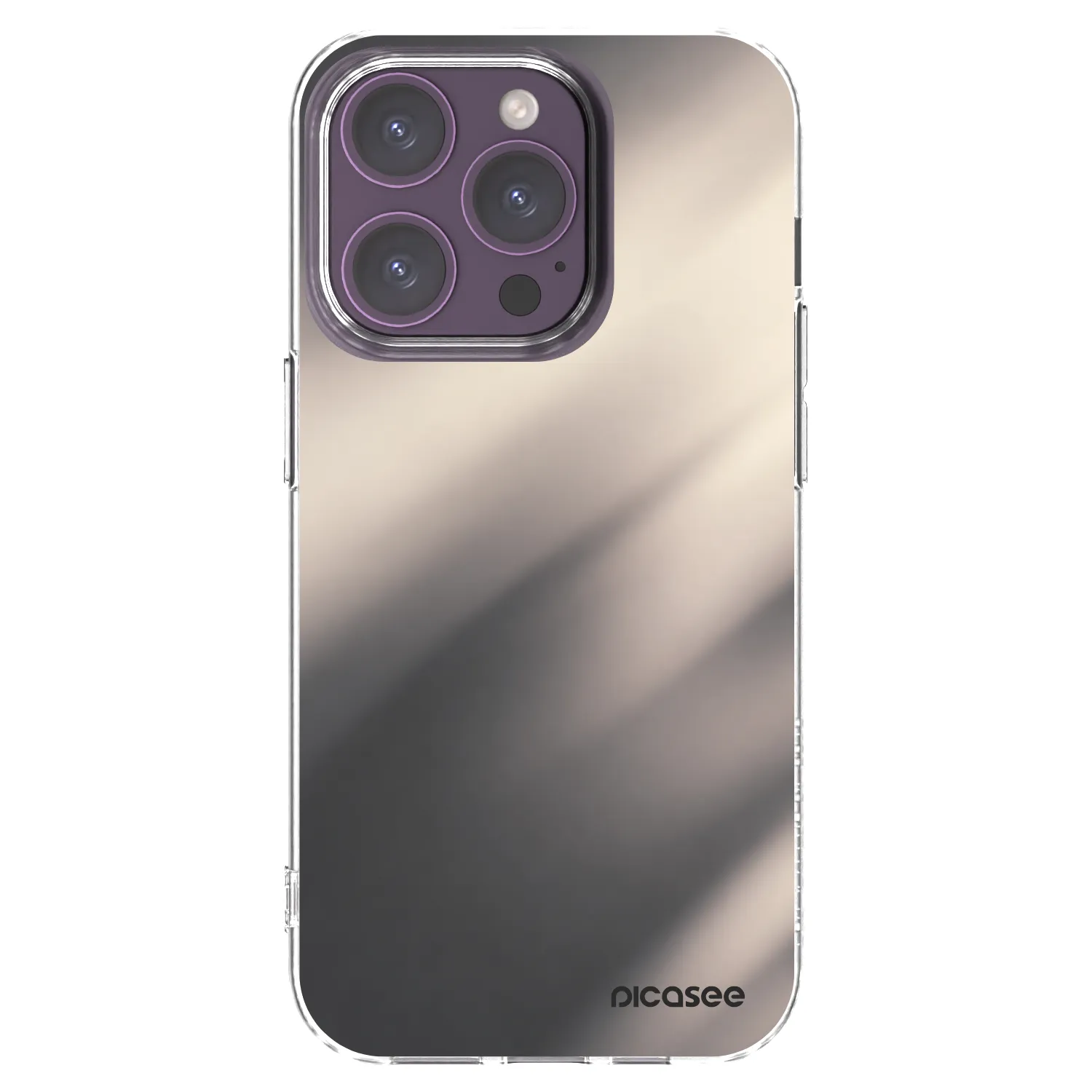 Picasee Apple iPhone 14 Pro Hülle - Transparentes Silikon - Smoky Beige