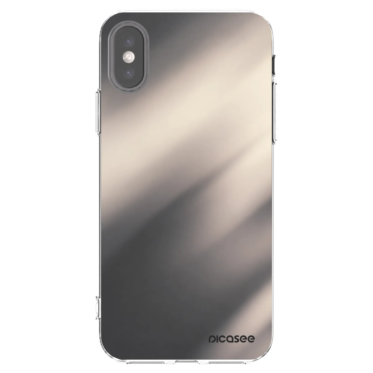 Picasee Apple iPhone X/XS Hülle - Transparentes Silikon - Smoky Beige