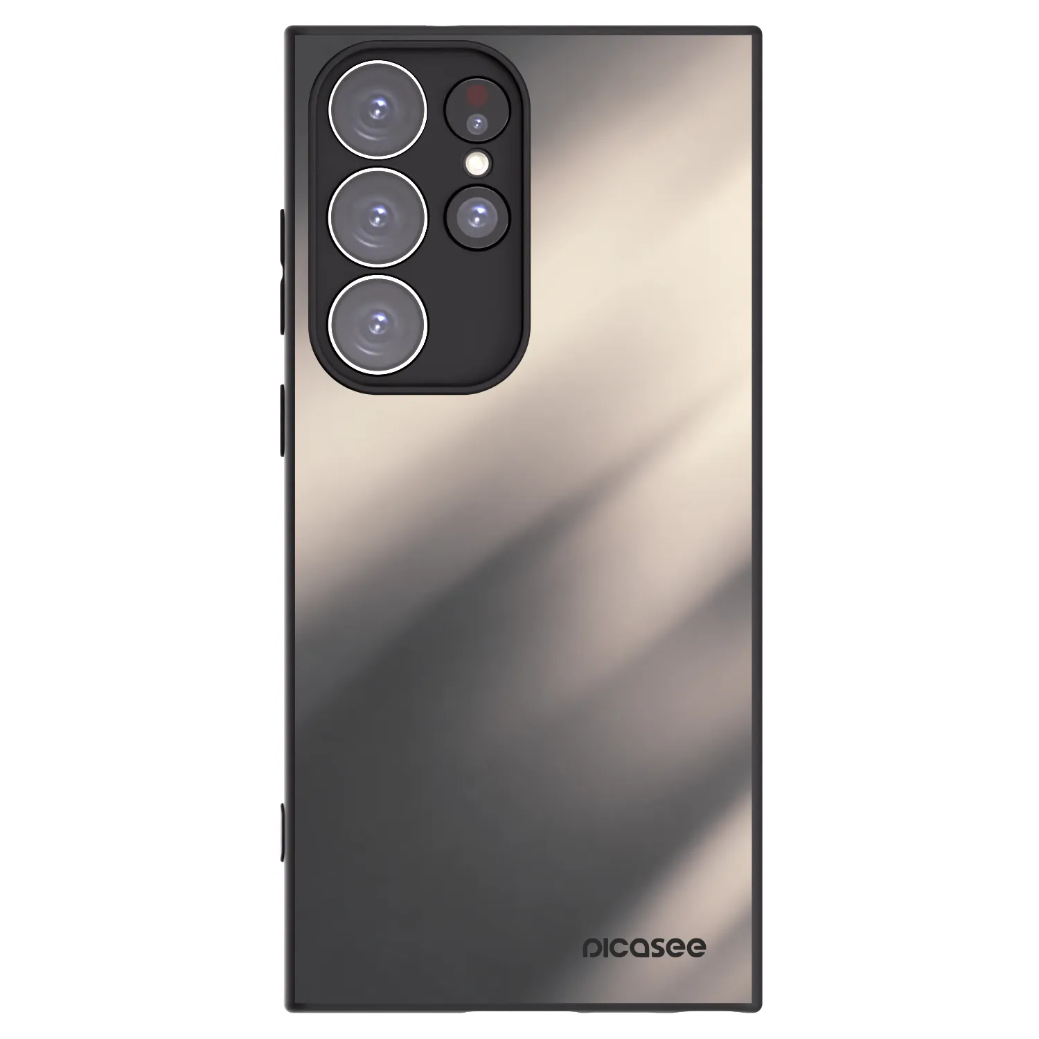 Picasee Samsung Galaxy S23 Ultra 5G Hülle - Schwarzes Silikon - Smoky Beige