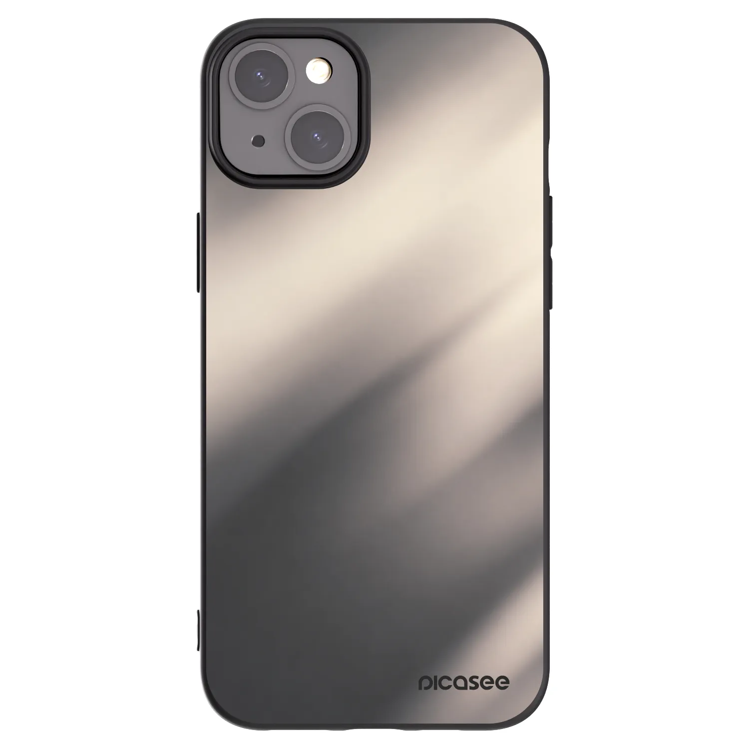 Picasee Apple iPhone 15 Plus Hülle - Schwarzes Silikon - Smoky Beige