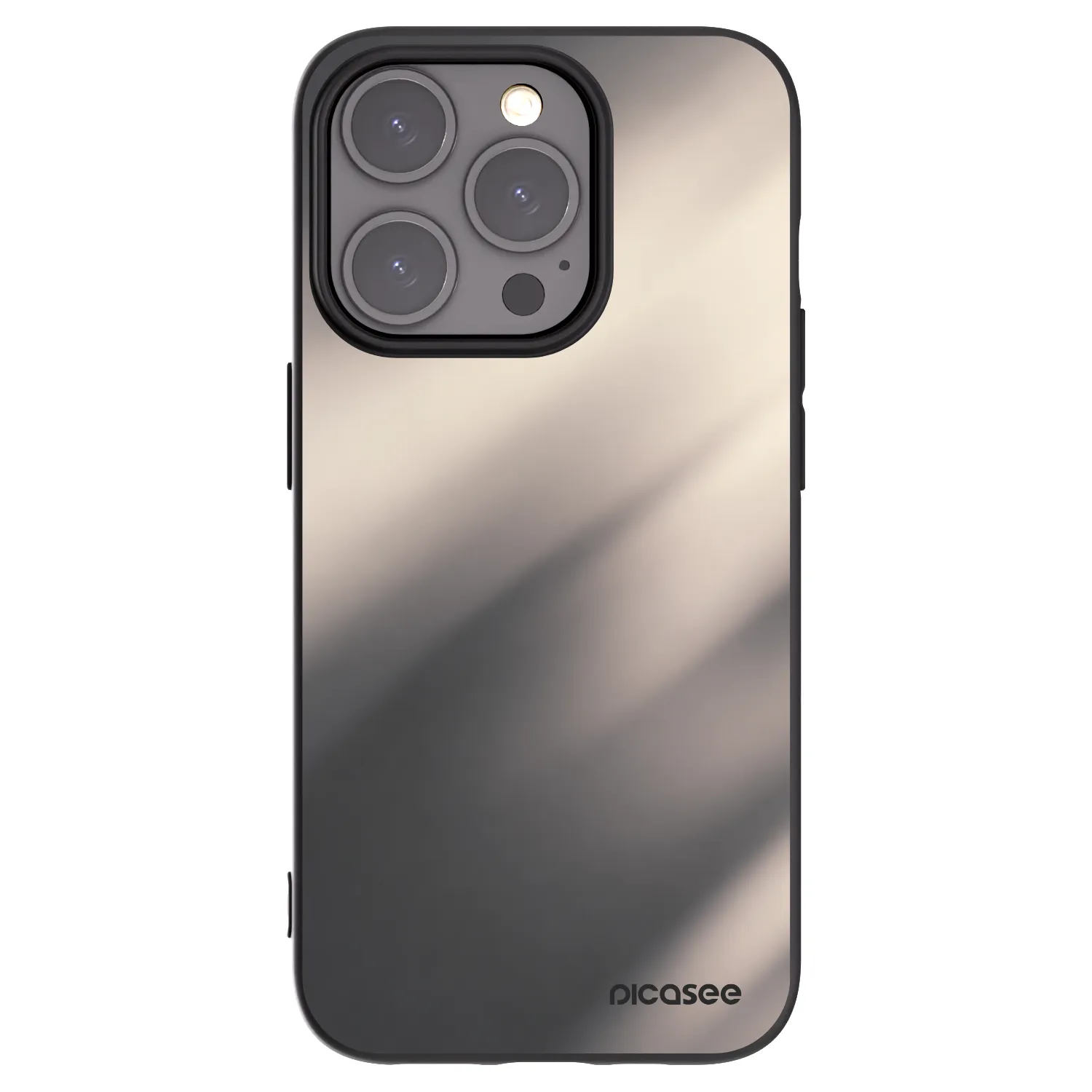 Picasee Apple iPhone 15 Pro Hülle - Schwarzes Silikon - Smoky Beige