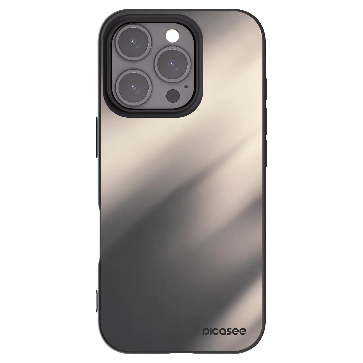 Picasee Apple iPhone 16 Pro Hülle - Schwarzes Silikon - Smoky Beige