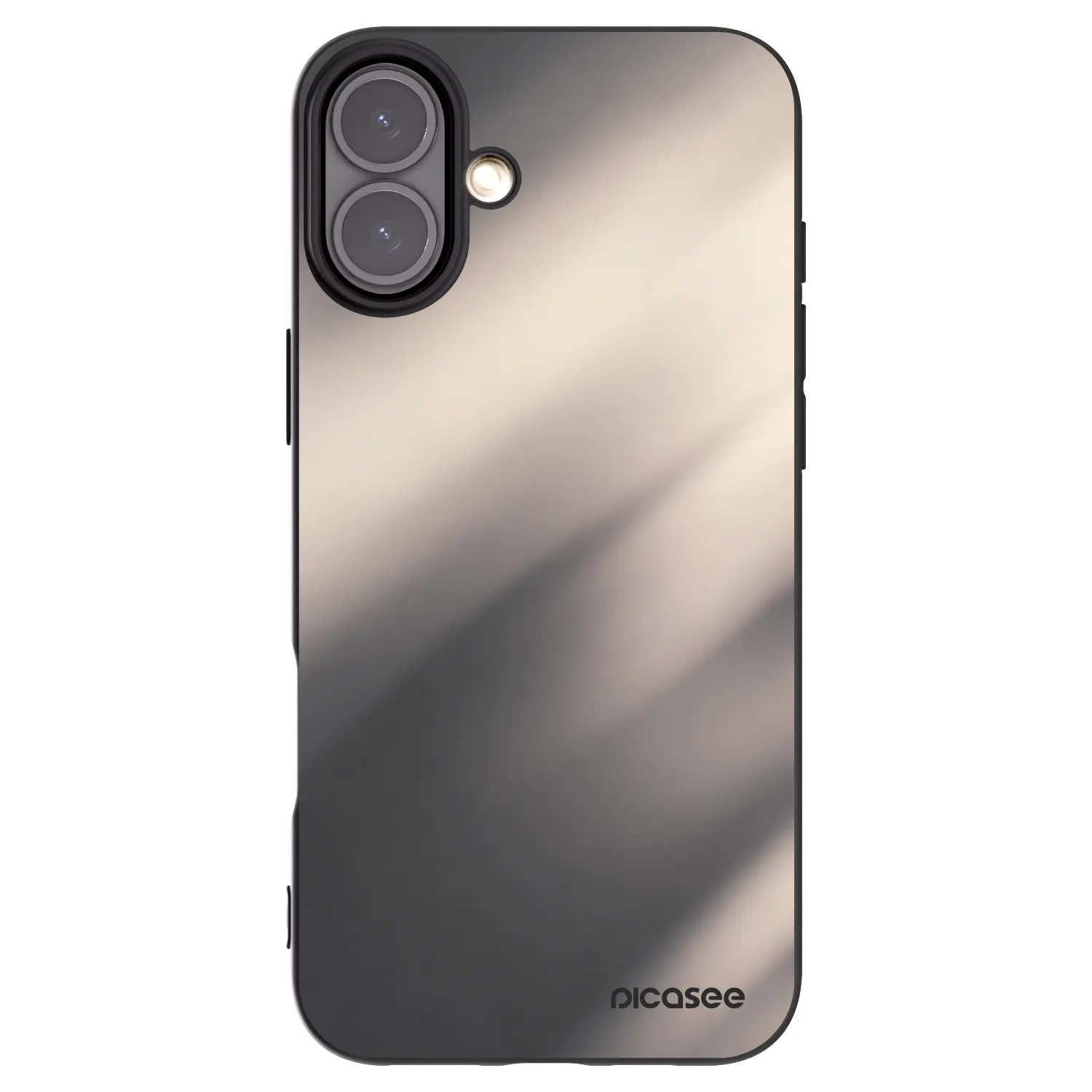 Picasee Apple iPhone 16 Plus Hülle - Schwarzes Silikon - Smoky Beige