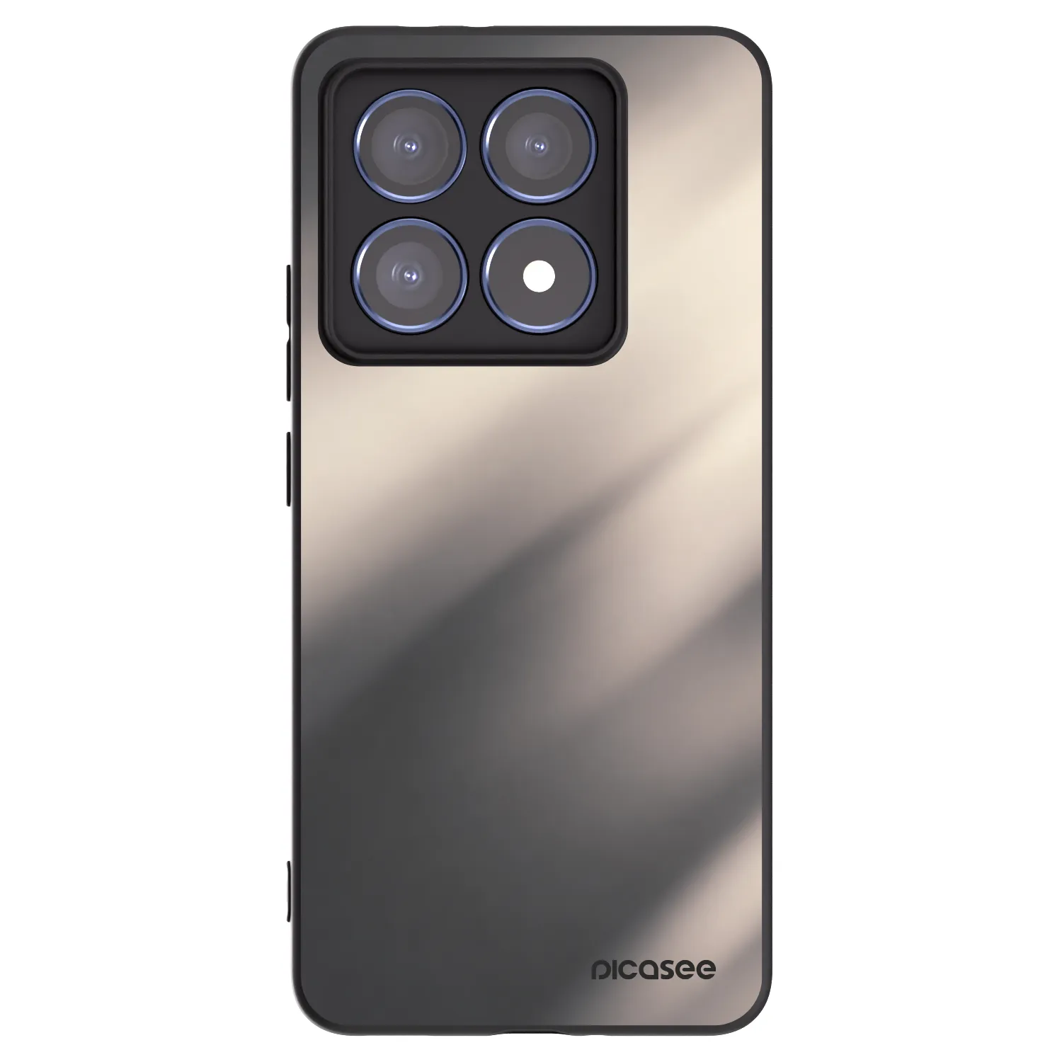 Picasee Xiaomi 14T Pro Hülle - Schwarzes Silikon - Smoky Beige