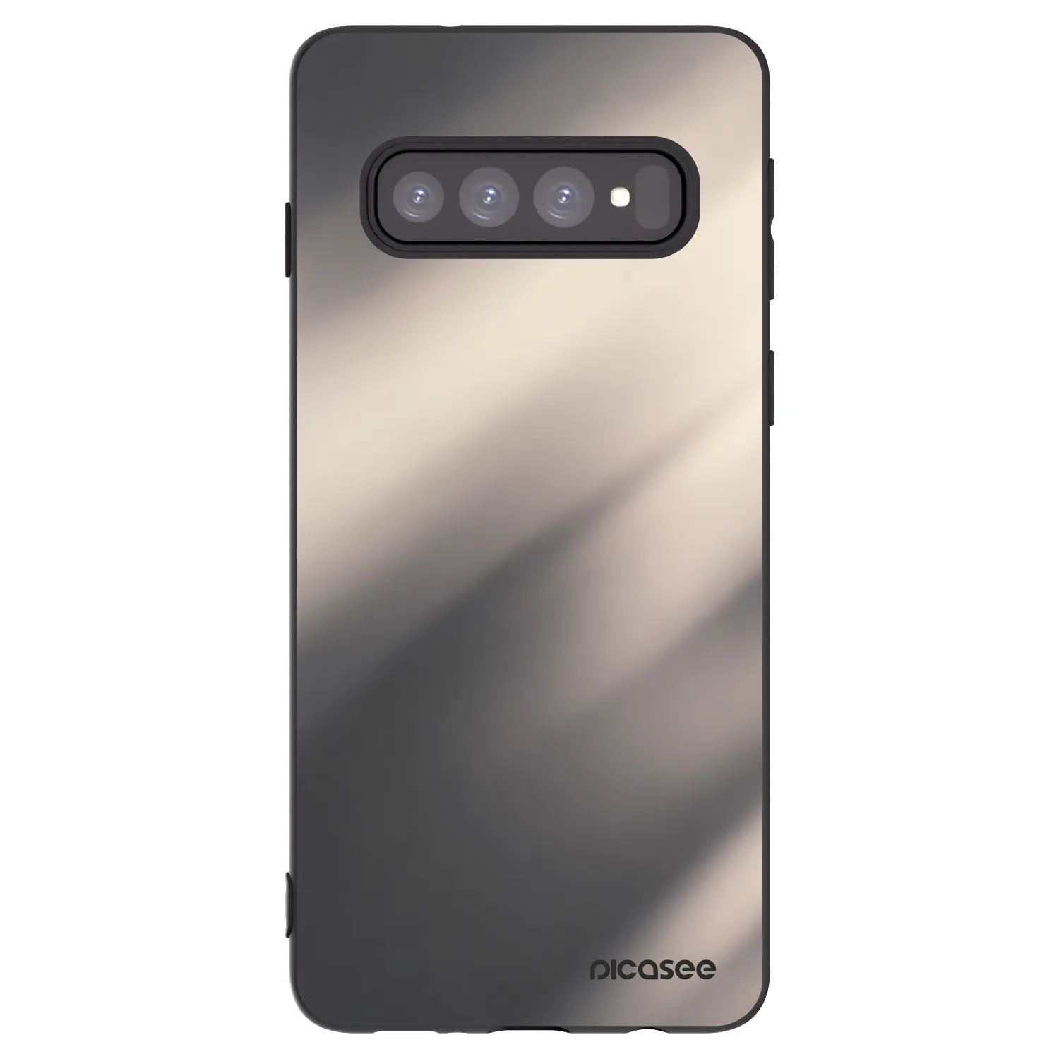 Picasee Samsung Galaxy S10 G973 Hülle - Schwarzes Silikon - Smoky Beige