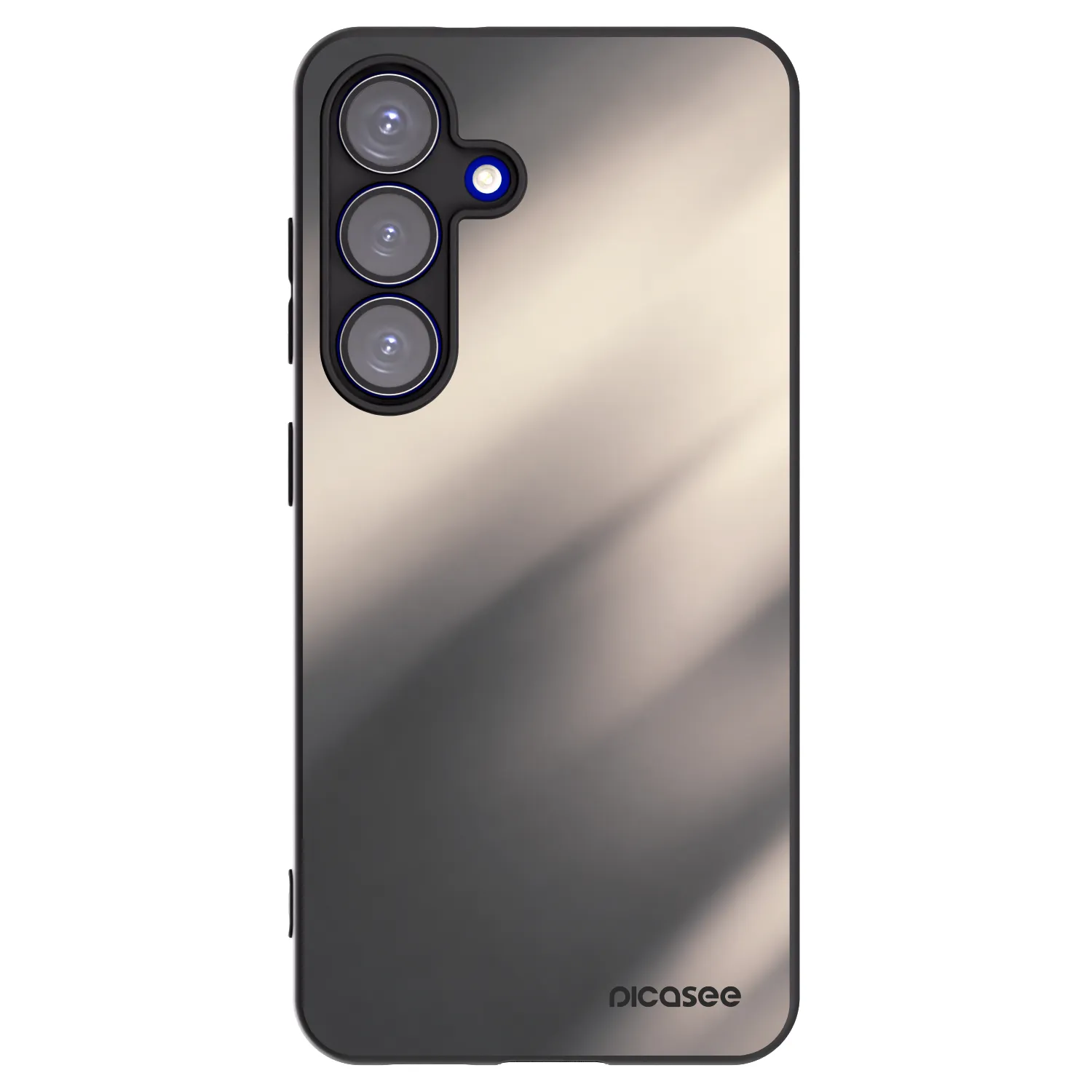 Picasee Samsung Galaxy S25 5G Hülle - Schwarzes Silikon - Smoky Beige