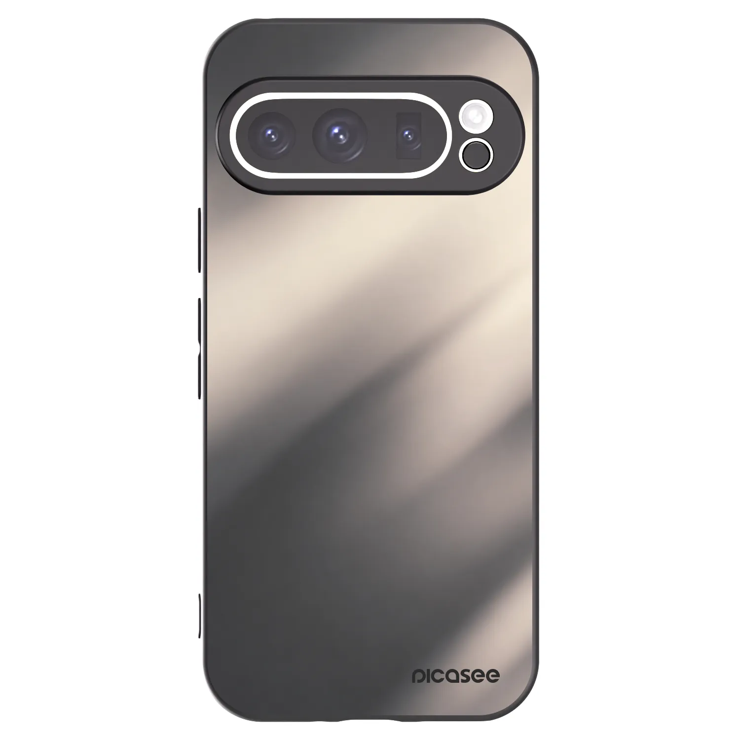 Picasee Google Pixel 9 Pro Hülle - Schwarzes Silikon - Smoky Beige