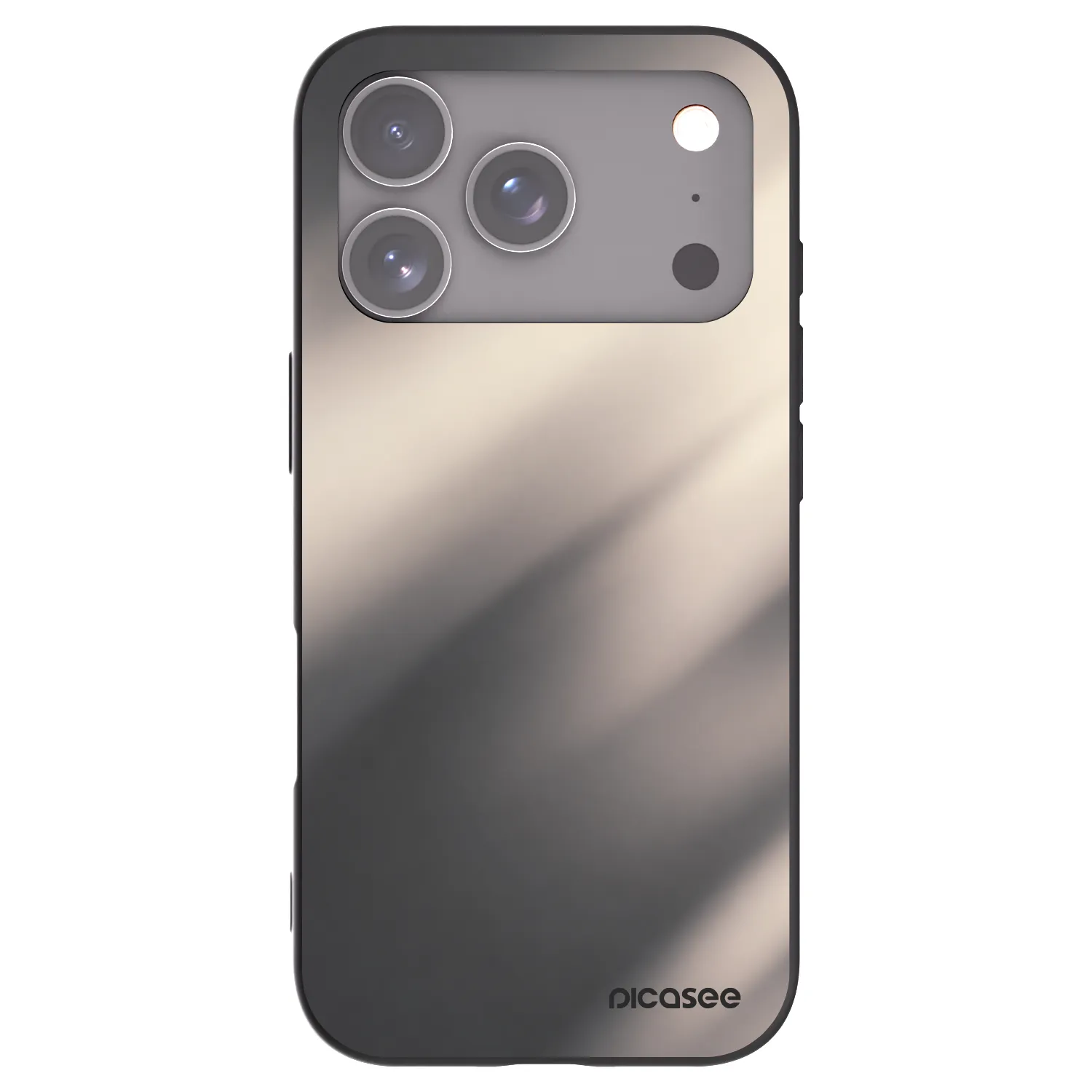 Picasee Apple iPhone 17 Pro Hülle - Schwarzes Silikon - Smoky Beige