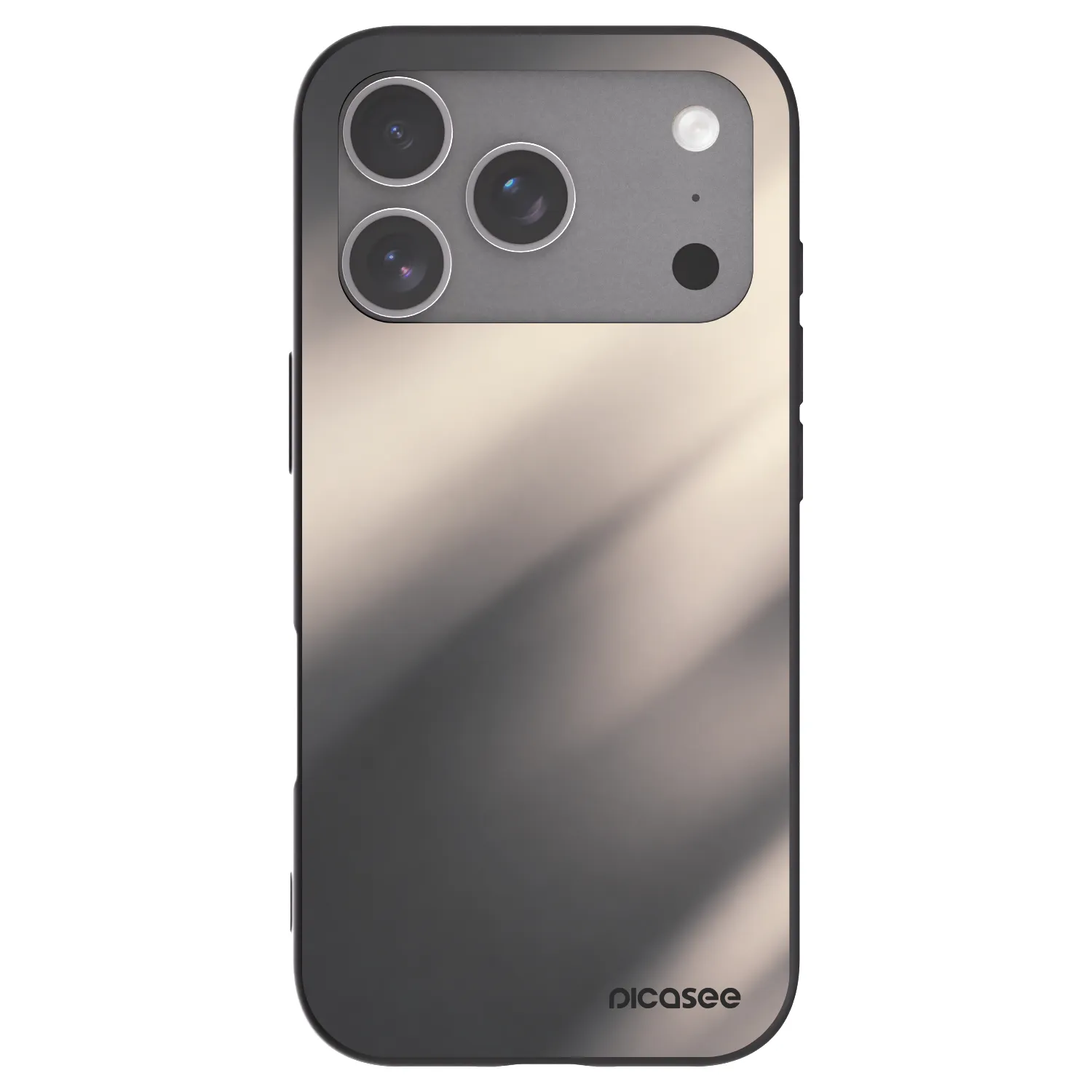 Picasee Apple iPhone 18 Pro Hülle - Schwarzes Silikon - Smoky Beige