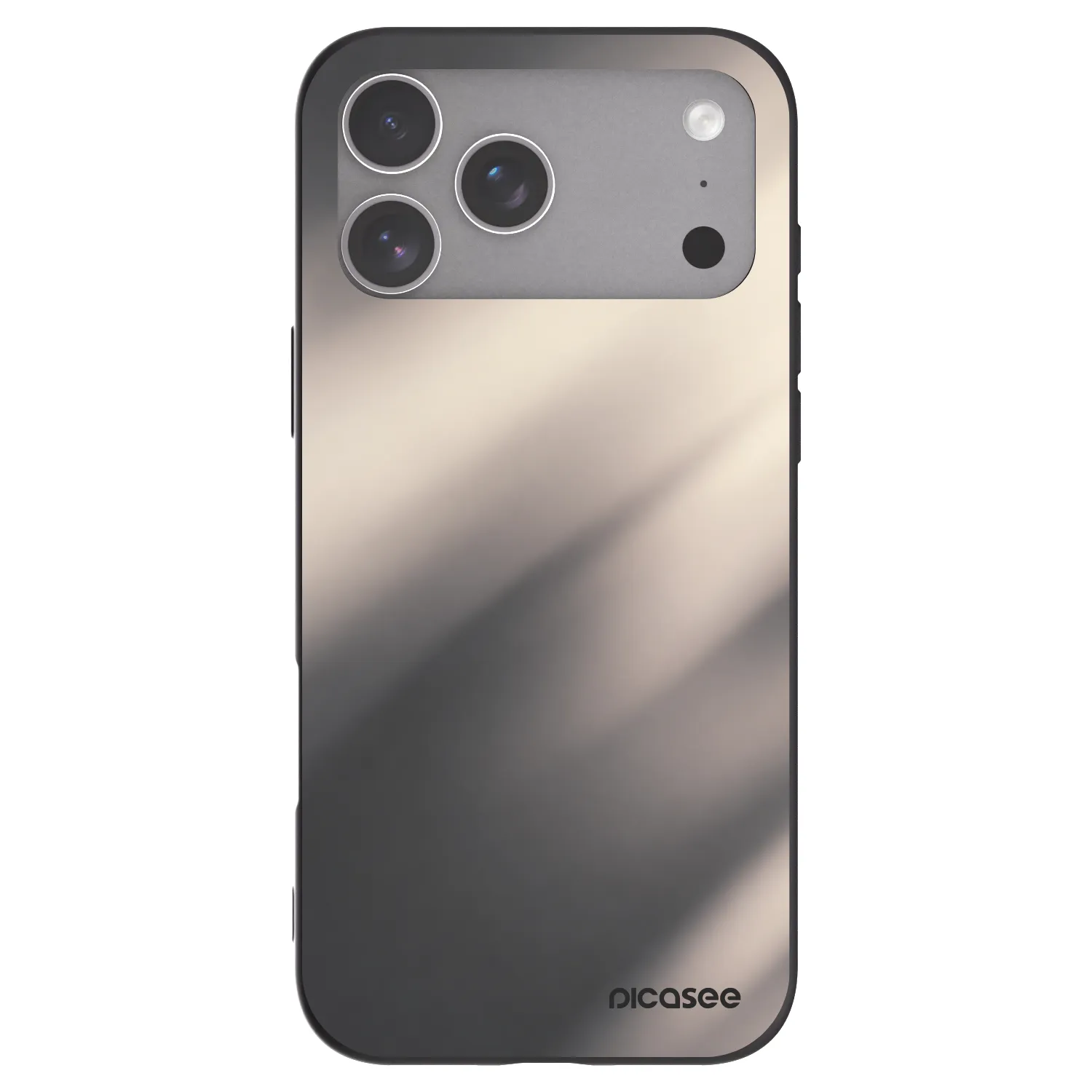 Picasee Apple iPhone 18 Pro Max Hülle - Schwarzes Silikon - Smoky Beige