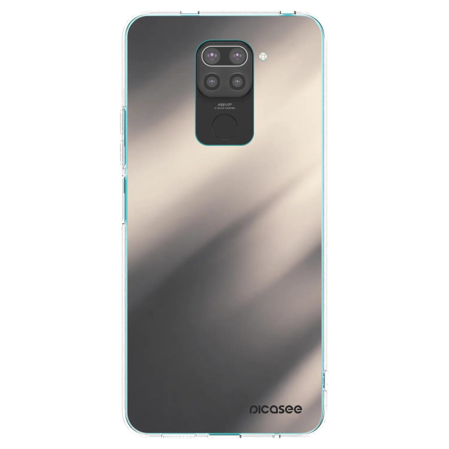 Picasee Xiaomi Redmi Note 9 Hülle - Schwarzes Silikon - Smoky Beige