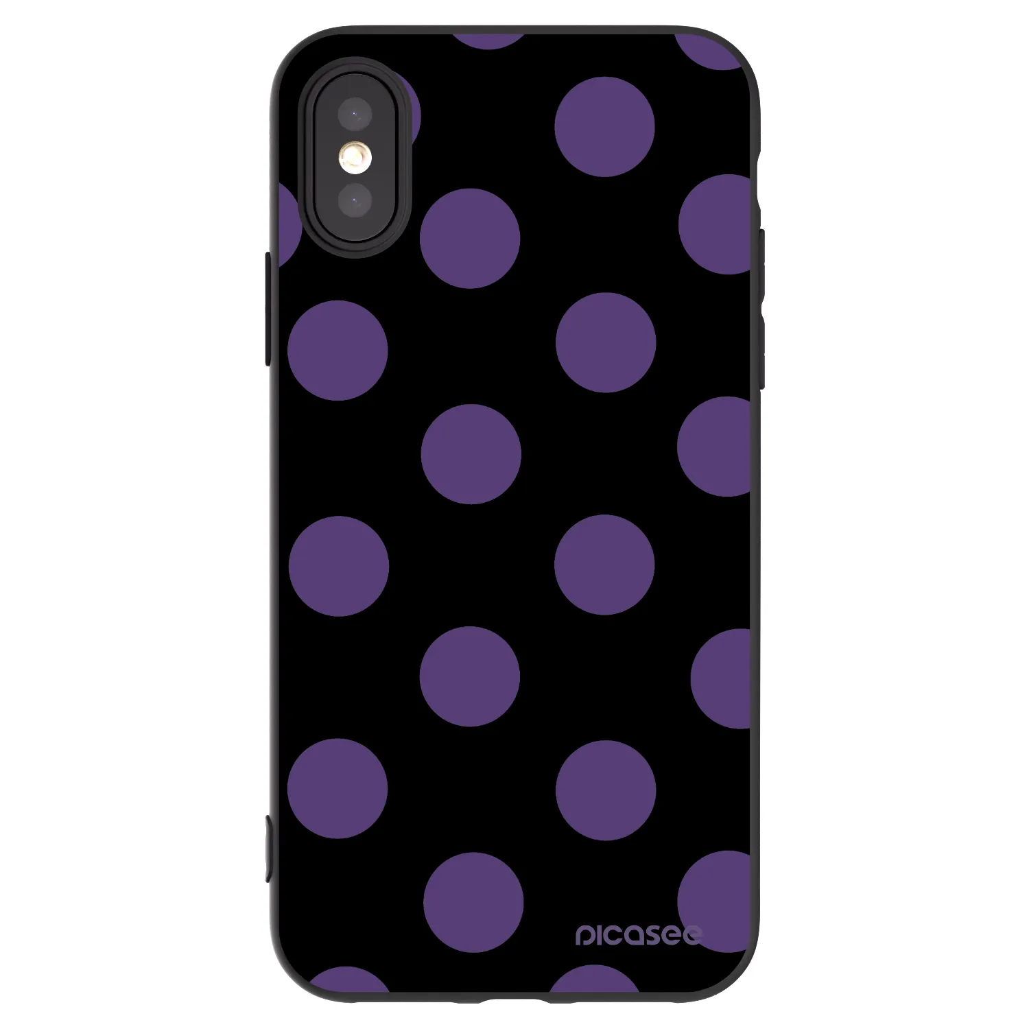 Picasee Apple iPhone X/XS Hülle - Schwarzes Silikon - Big flickers