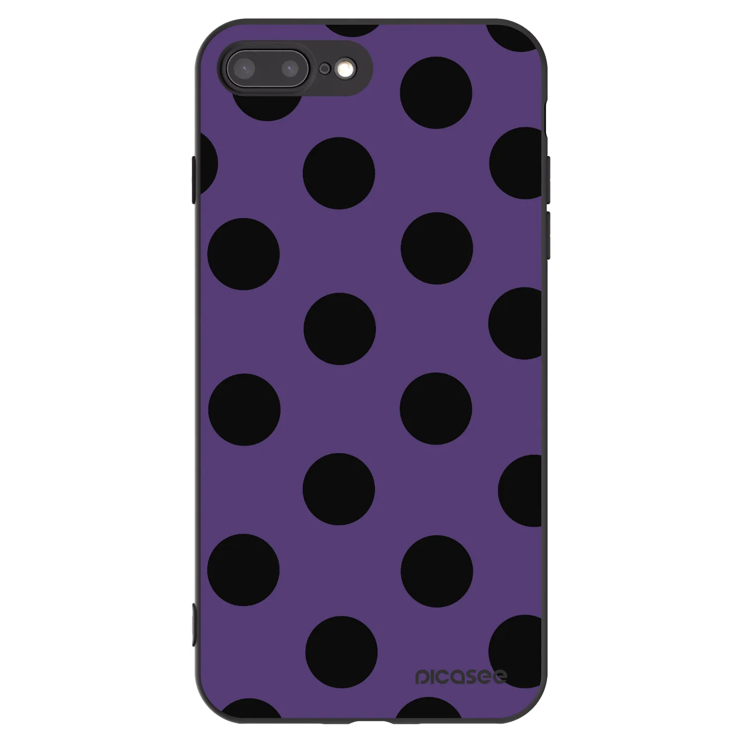 Picasee Apple iPhone 8 Plus Hülle - Schwarzes Silikon - Big flickers 2