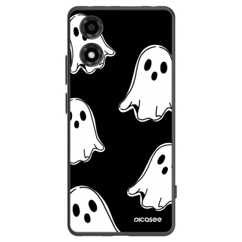 Picasee Motorola Moto E14 Hülle - Schwarzes Silikon - Black ghosts