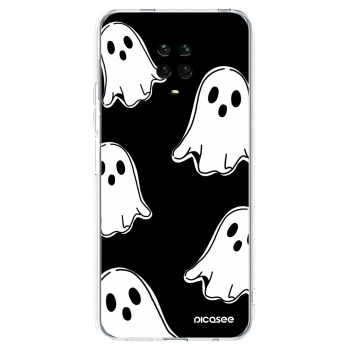 Picasee Xiaomi Redmi Note 9S Hülle - Transparentes Silikon - Black ghosts