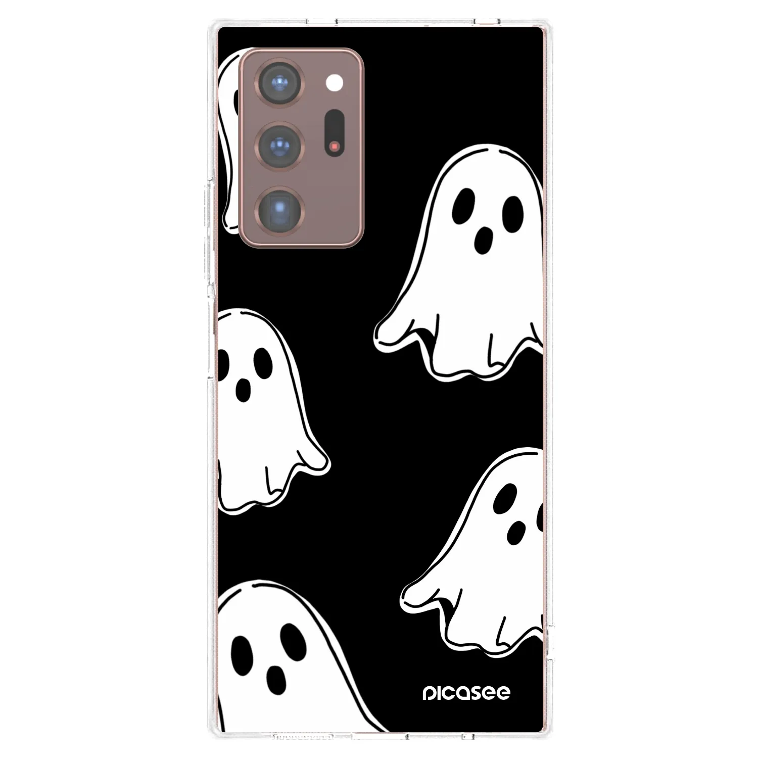 Picasee Samsung Galaxy Note 20 Ultra Hülle - Transparentes Silikon - Black ghosts