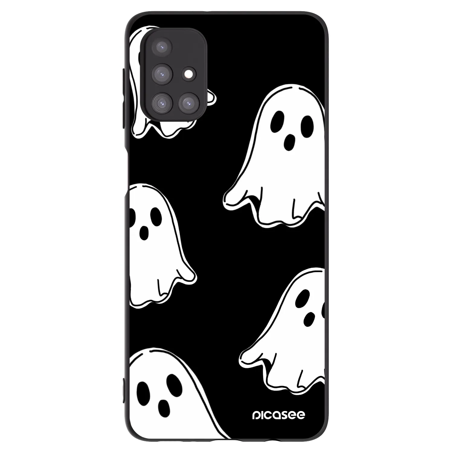 Picasee Samsung Galaxy M31s Hülle - Schwarzes Silikon - Black ghosts