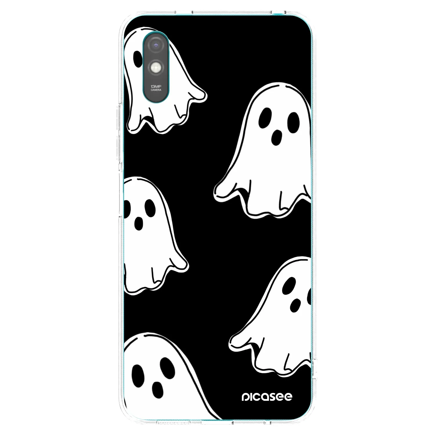 Picasee Xiaomi Redmi 9A Hülle - Transparentes Silikon - Black ghosts