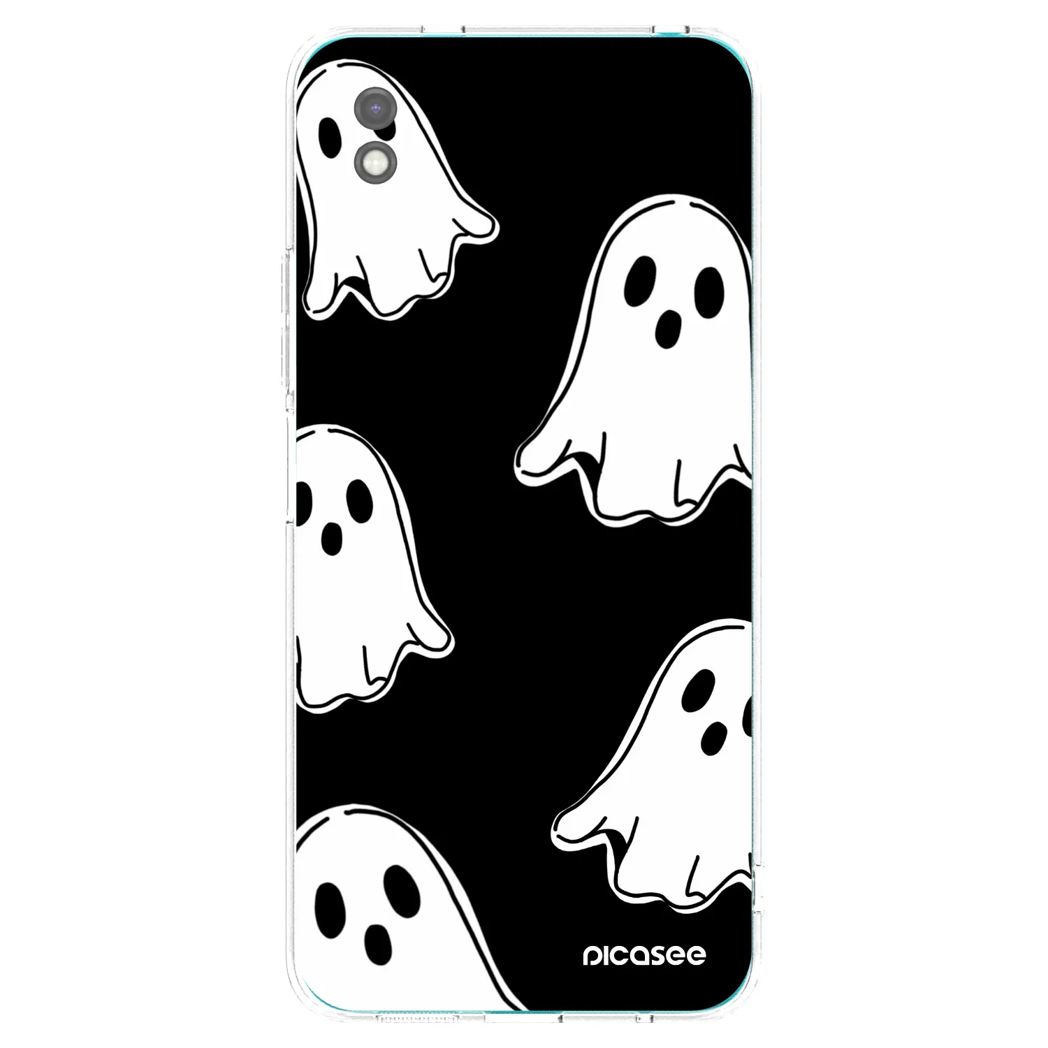 Picasee Xiaomi Redmi 9A Hülle - Schwarzes Silikon - Black ghosts