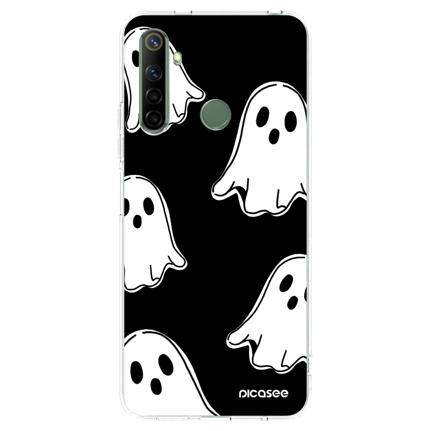 Picasee Realme 6i Hülle - Transparentes Silikon - Black ghosts