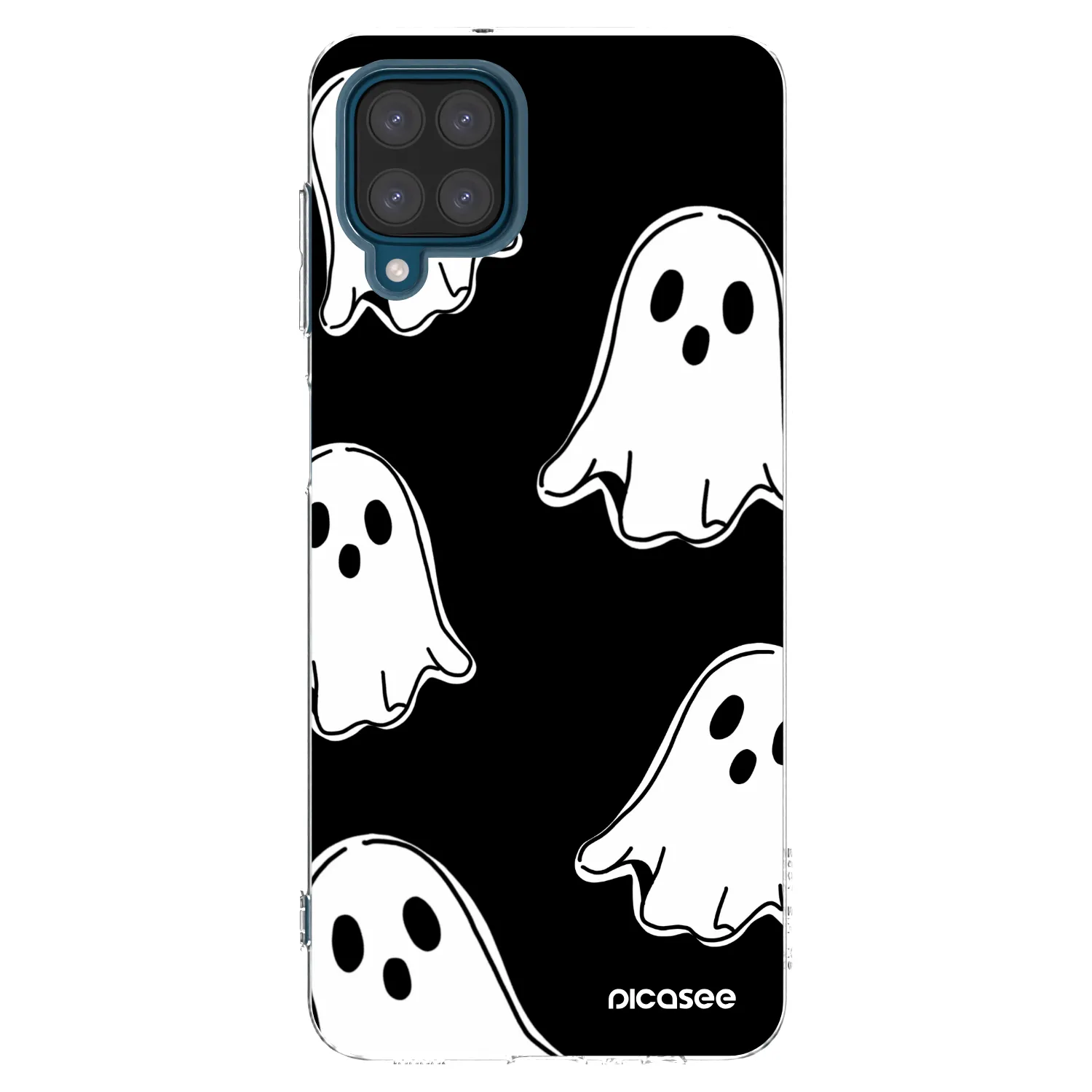 Picasee Samsung Galaxy A12 A125F Hülle - Transparentes Silikon - Black ghosts