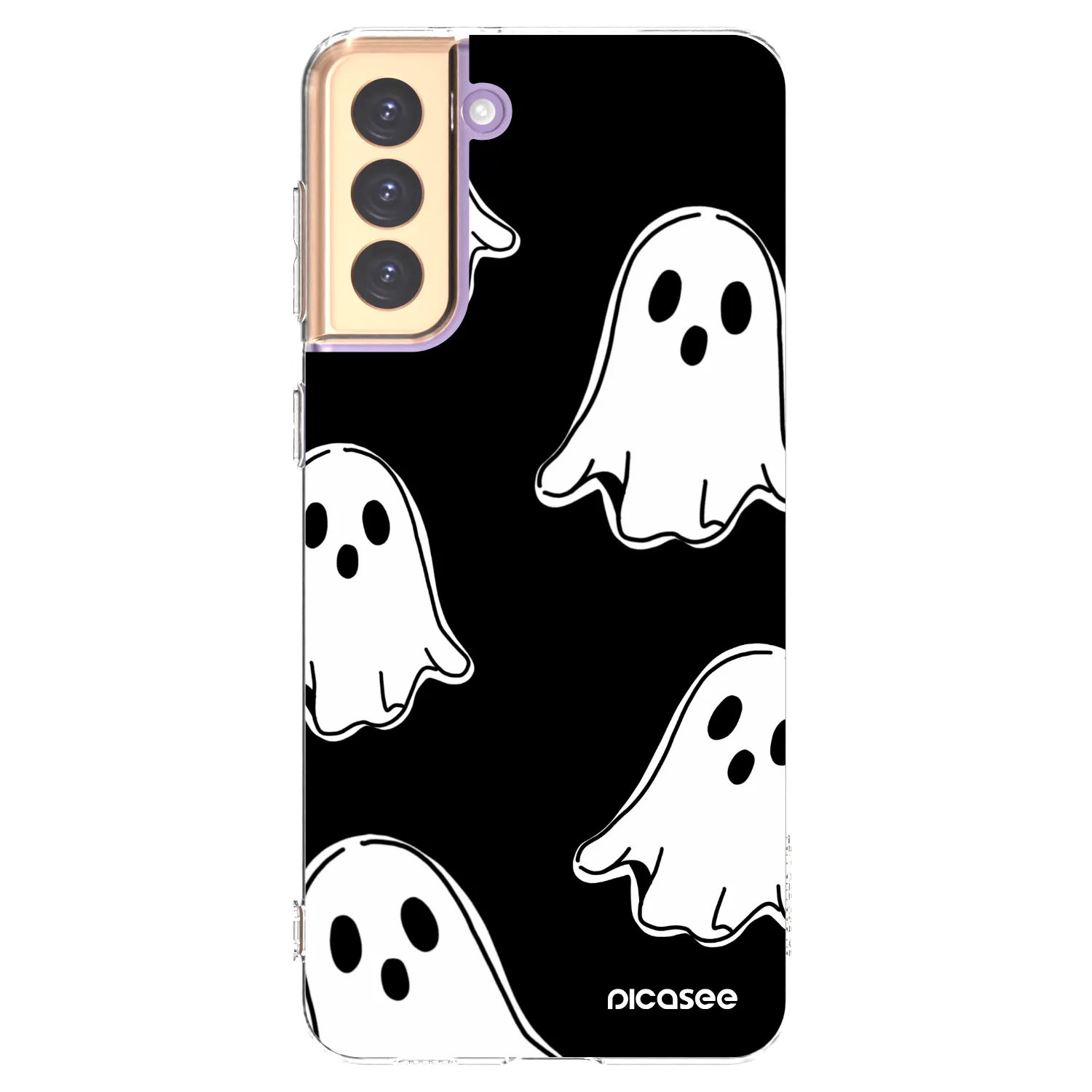 Picasee Samsung Galaxy S21+ 5G G996F Hülle - Transparentes Silikon - Black ghosts