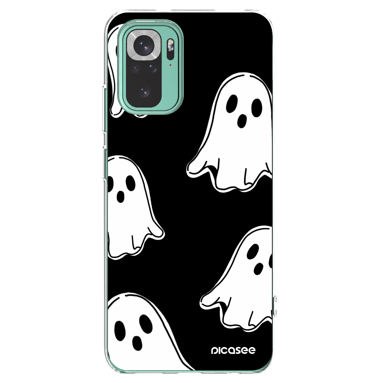 Picasee Xiaomi Redmi Note 10 Pro Hülle - Transparentes Silikon - Black ghosts