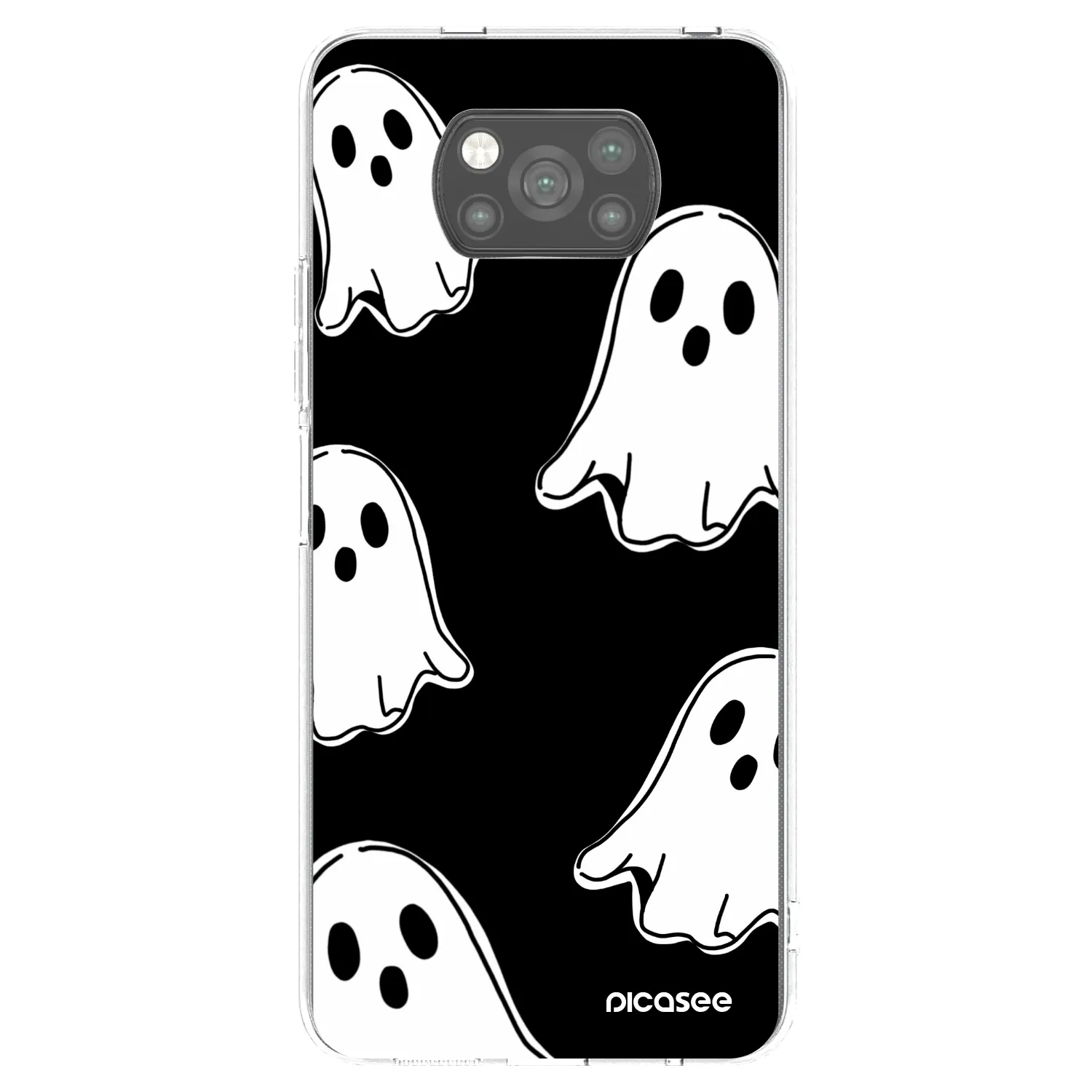 Picasee Xiaomi Poco X3 Pro Hülle - Schwarzes Silikon - Black ghosts