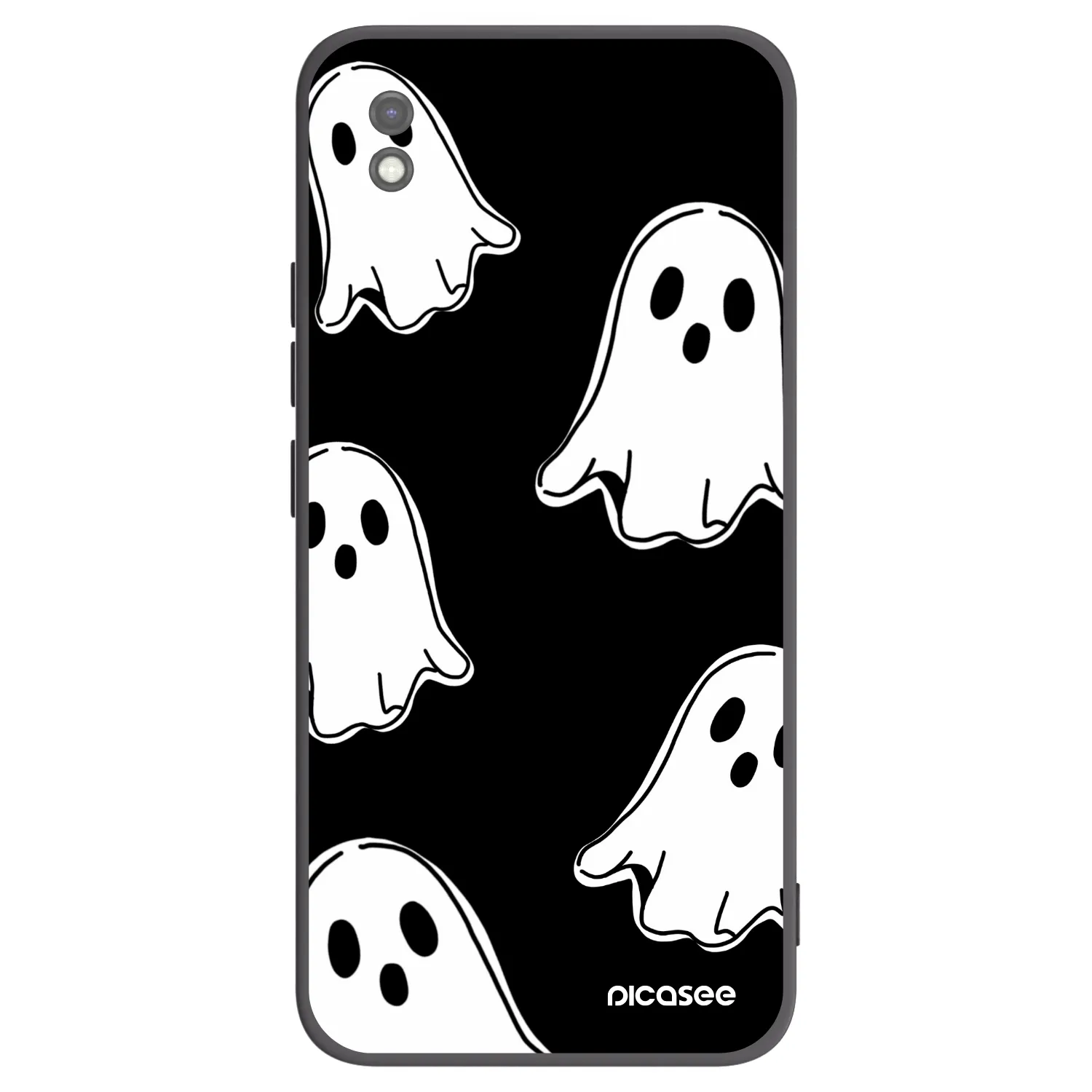 Picasee Xiaomi Redmi 9AT Hülle - Schwarzes Silikon - Black ghosts