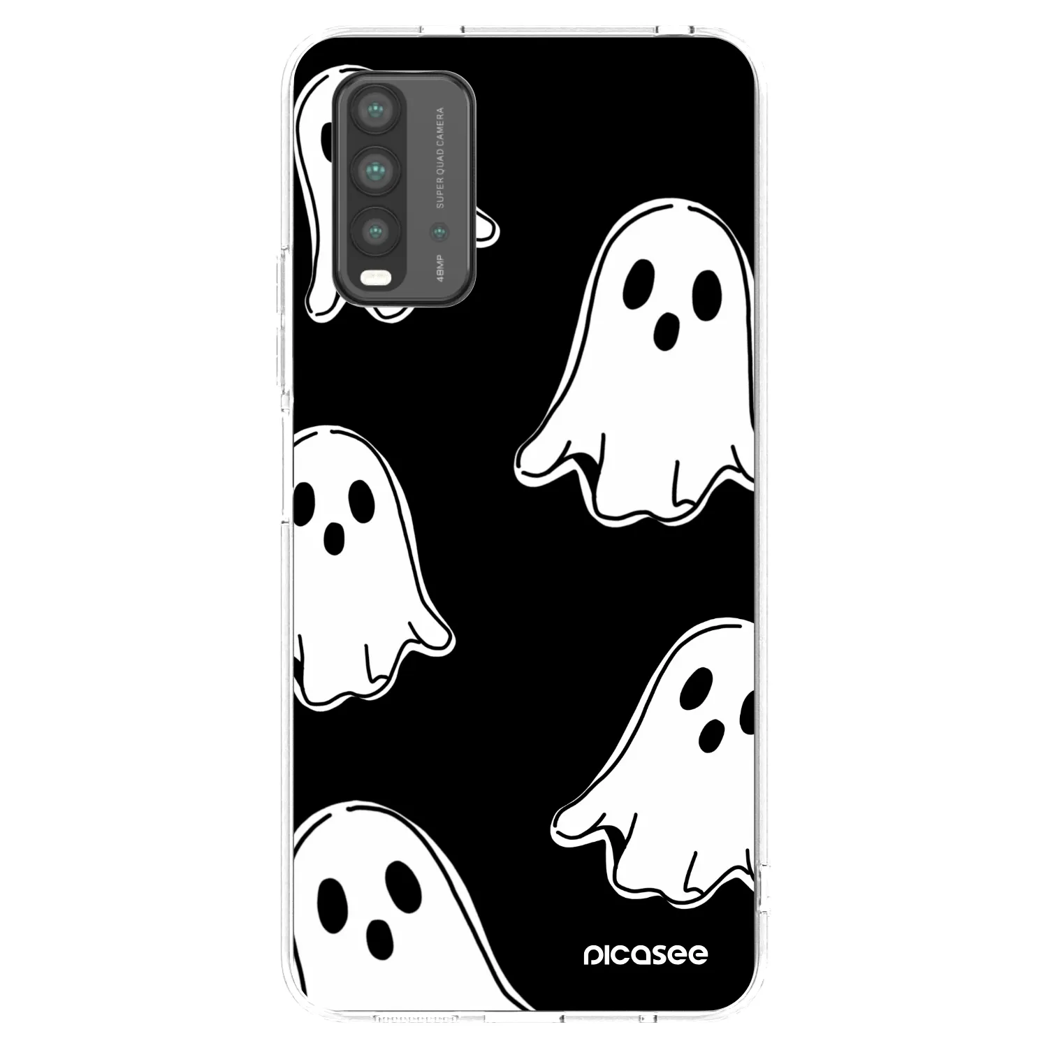 Picasee Xiaomi Redmi 9T Hülle - Transparentes Silikon - Black ghosts