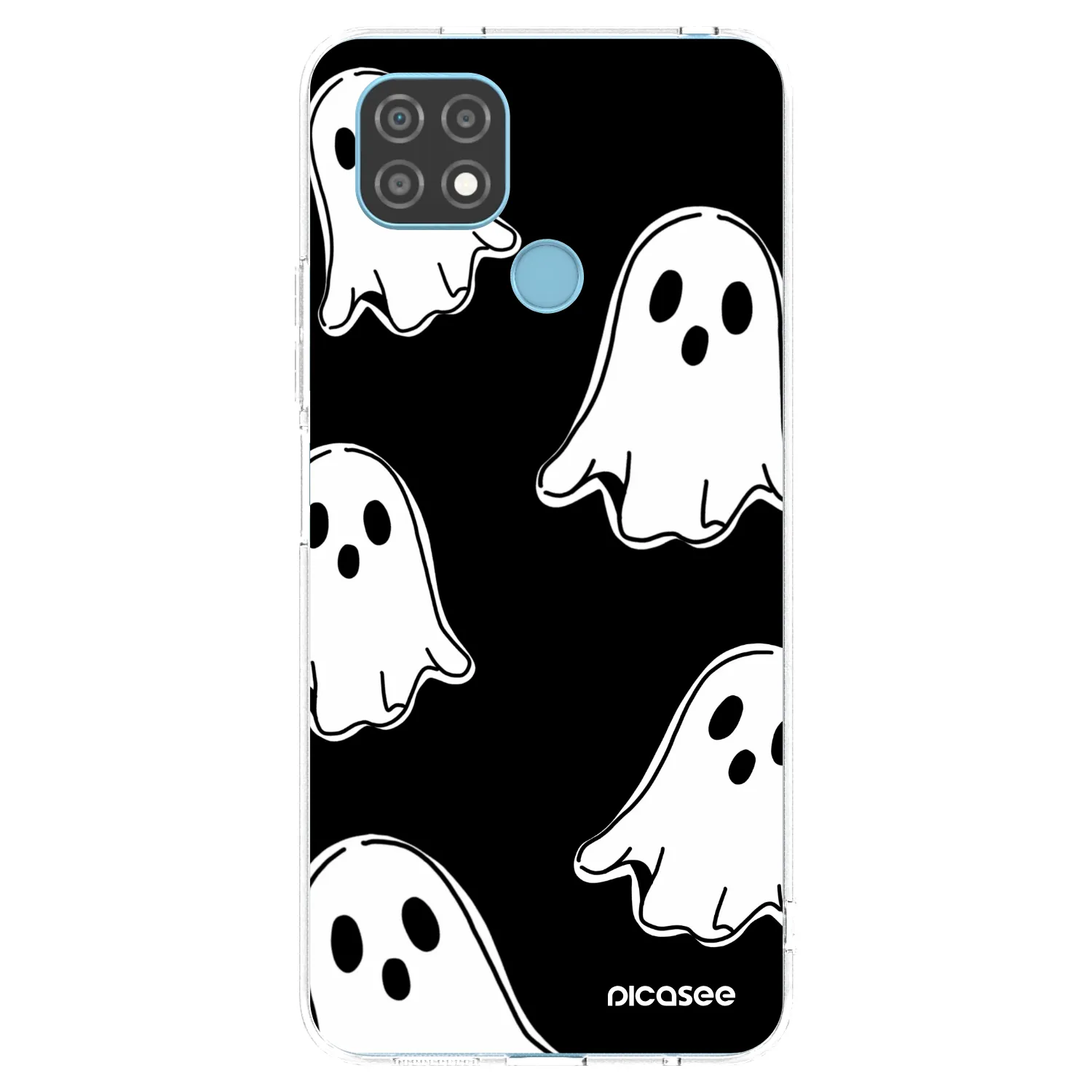 Picasee Realme C21 Hülle - Transparentes Silikon - Black ghosts