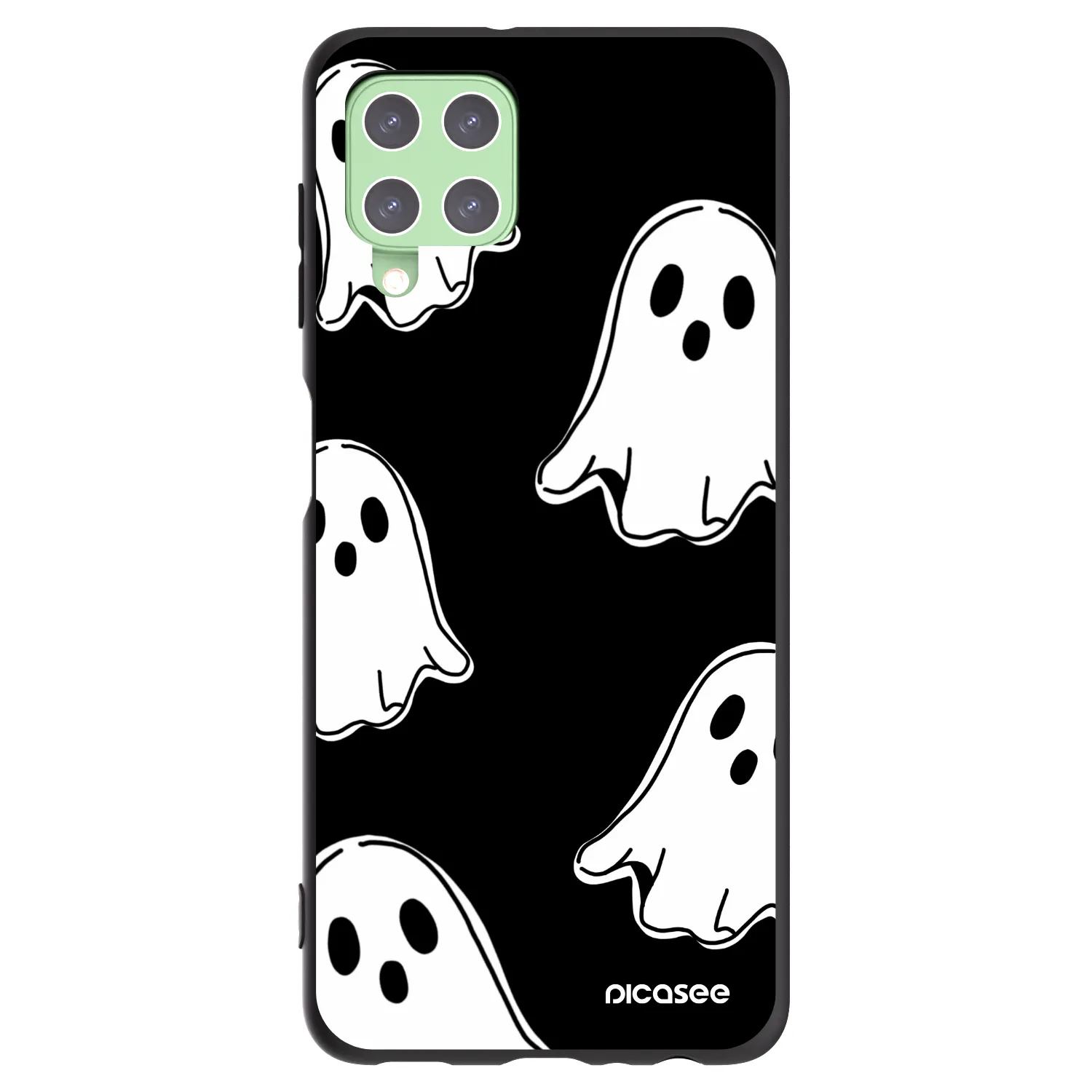 Picasee Samsung Galaxy A22 A225F 4G Hülle - Schwarzes Silikon - Black ghosts