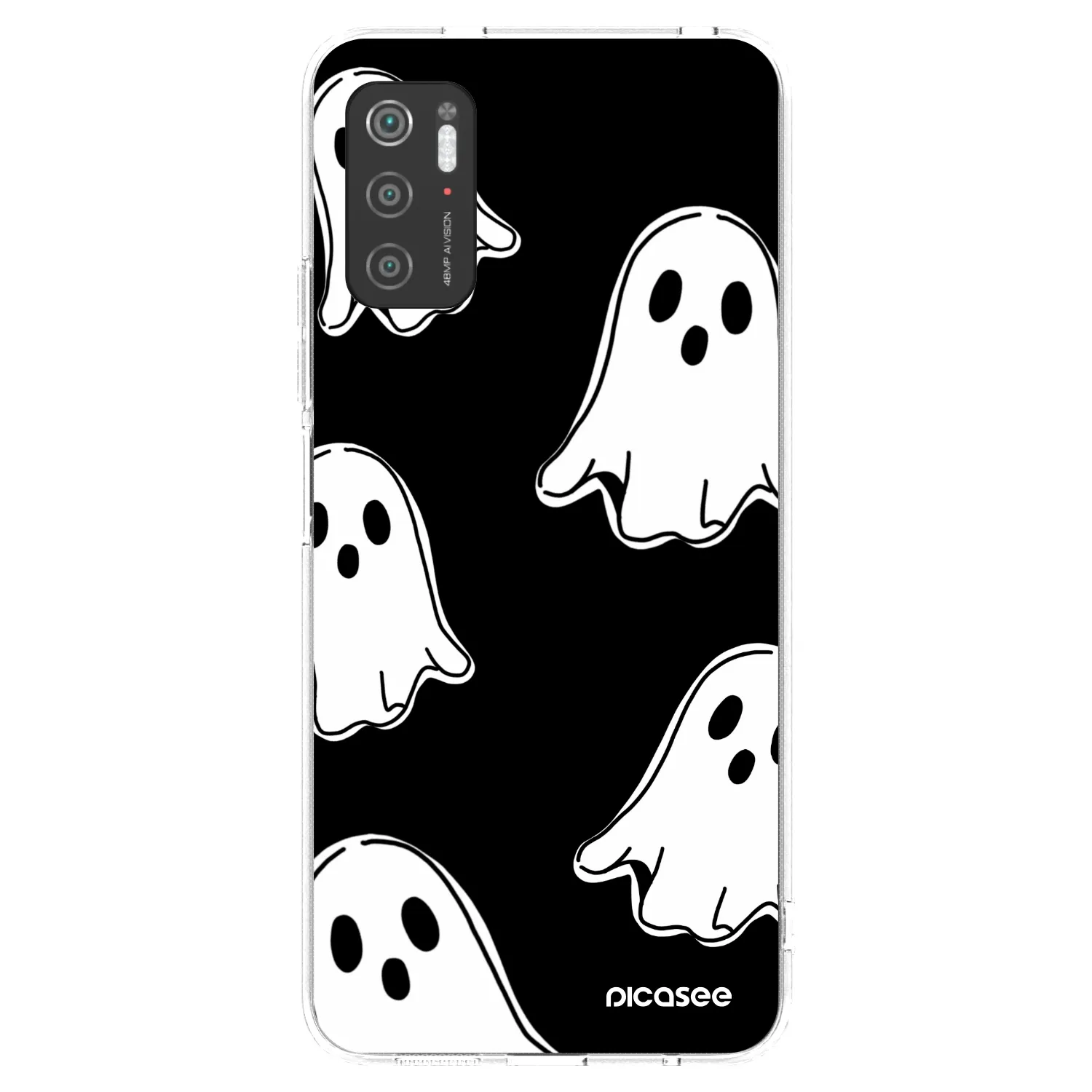 Picasee Xiaomi Poco M3 Pro 5G Hülle - Transparentes Silikon - Black ghosts