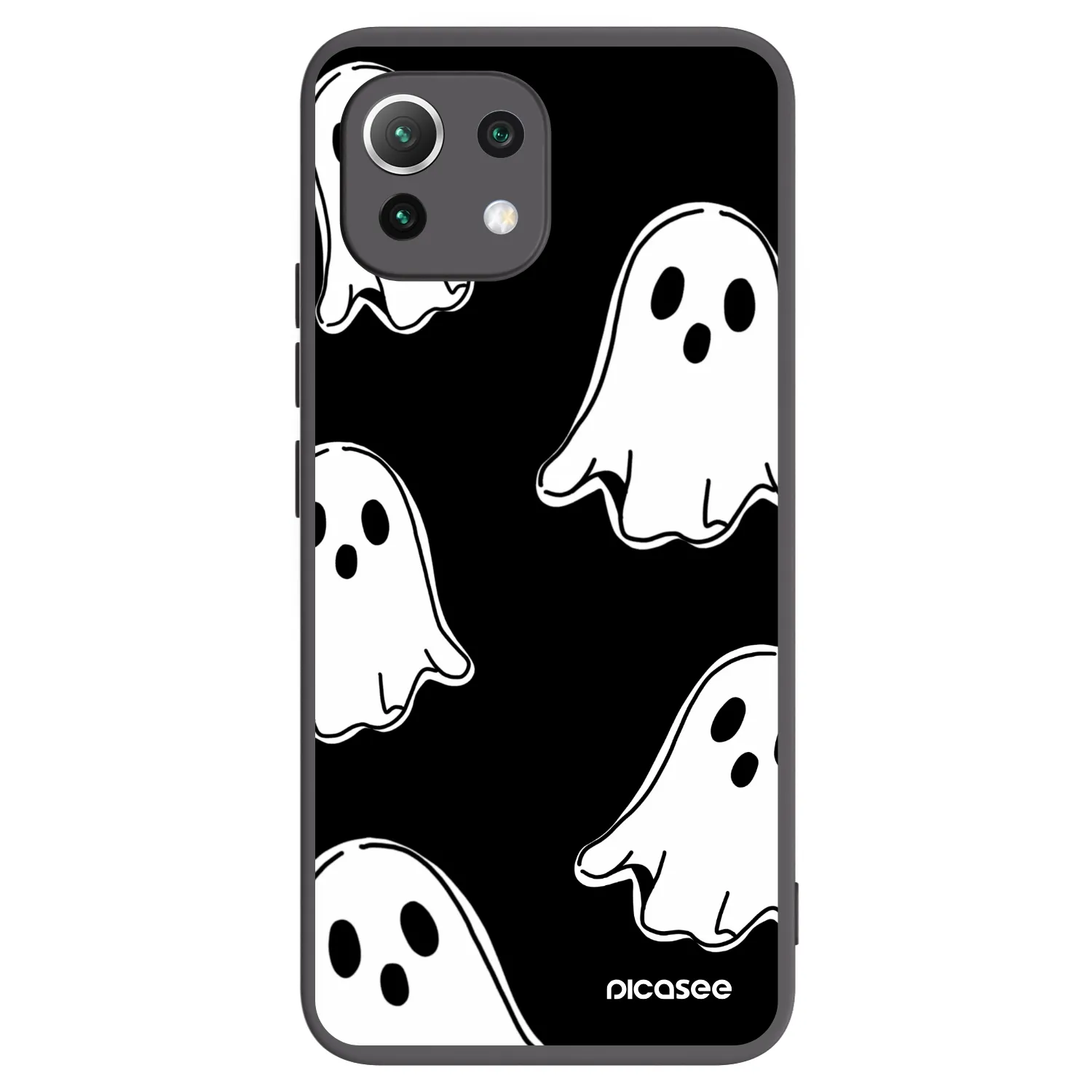 Picasee Xiaomi 11 Lite 5G NE Hülle - Schwarzes Silikon - Black ghosts