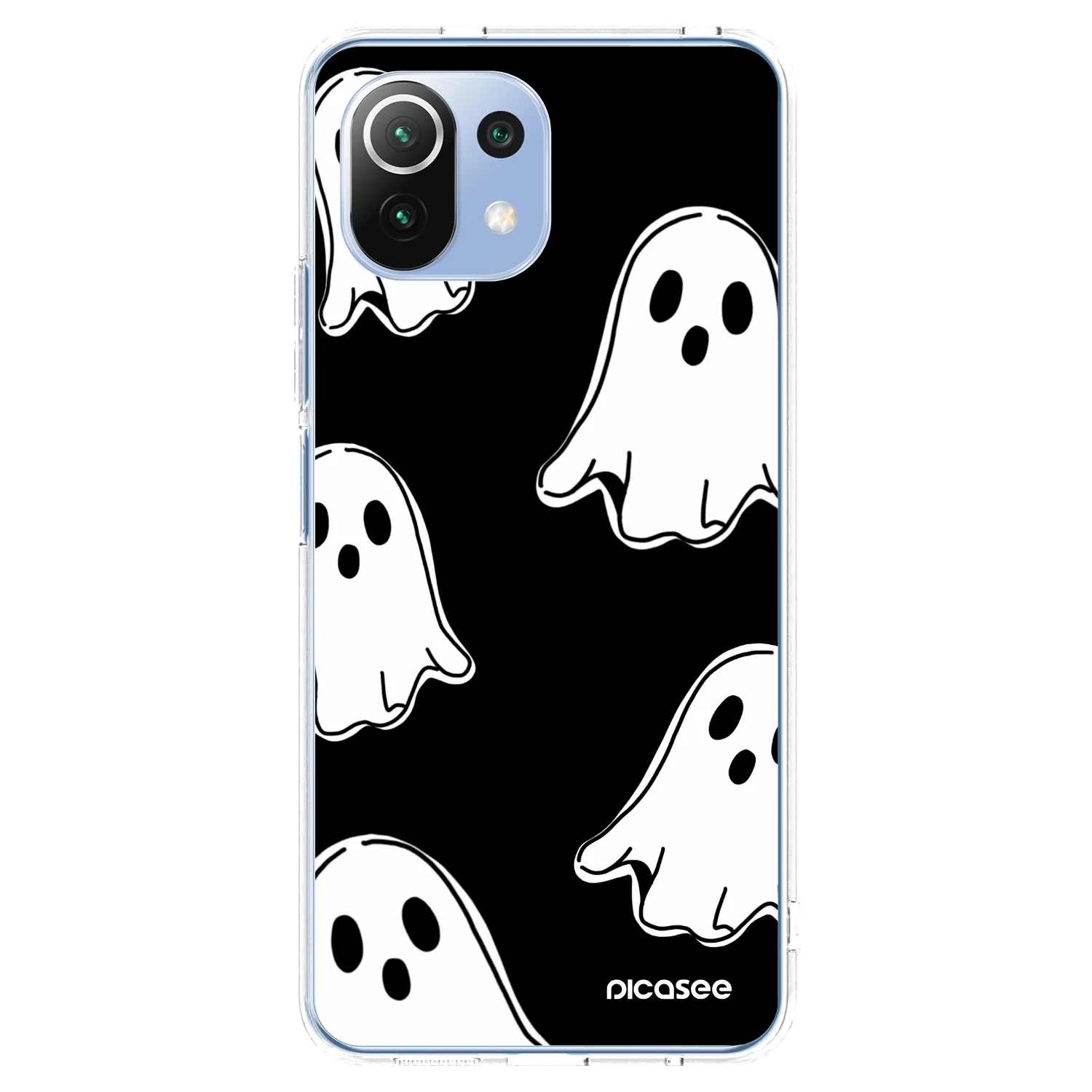 Picasee Xiaomi 11 Lite 5G NE Hülle - Transparentes Silikon - Black ghosts