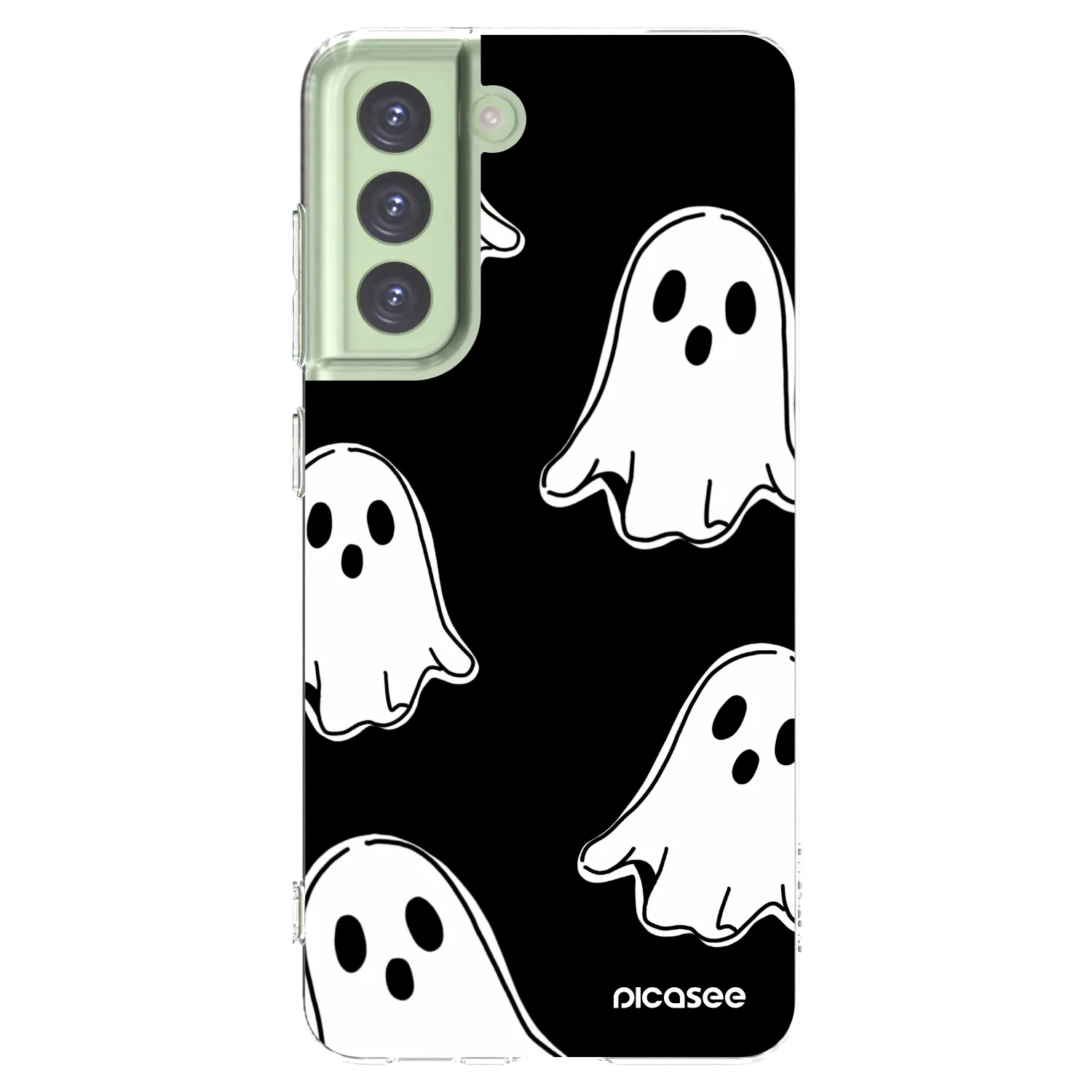 Picasee Samsung Galaxy S21 FE 5G Hülle - Transparentes Silikon - Black ghosts