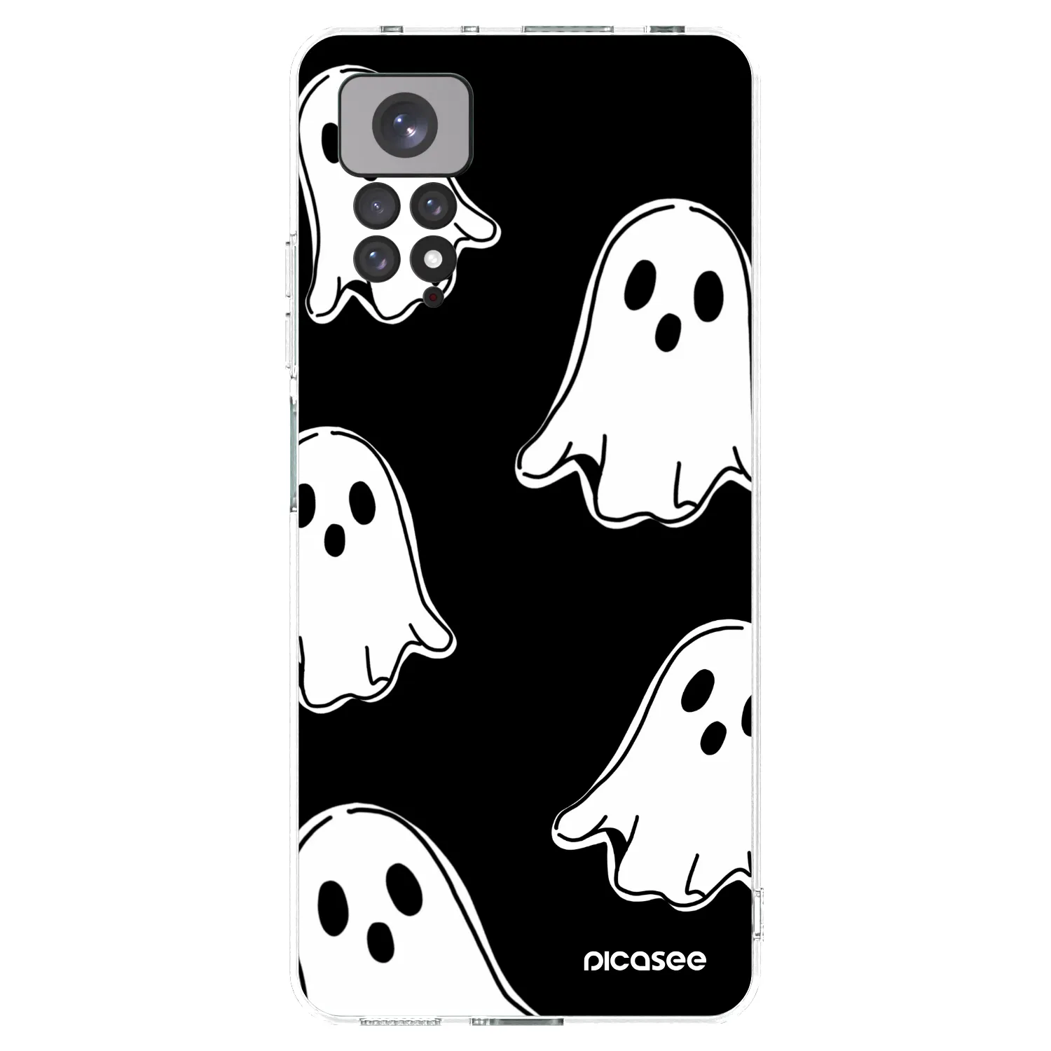 Picasee Xiaomi Redmi Note 11S 4G Hülle - Transparentes Silikon - Black ghosts
