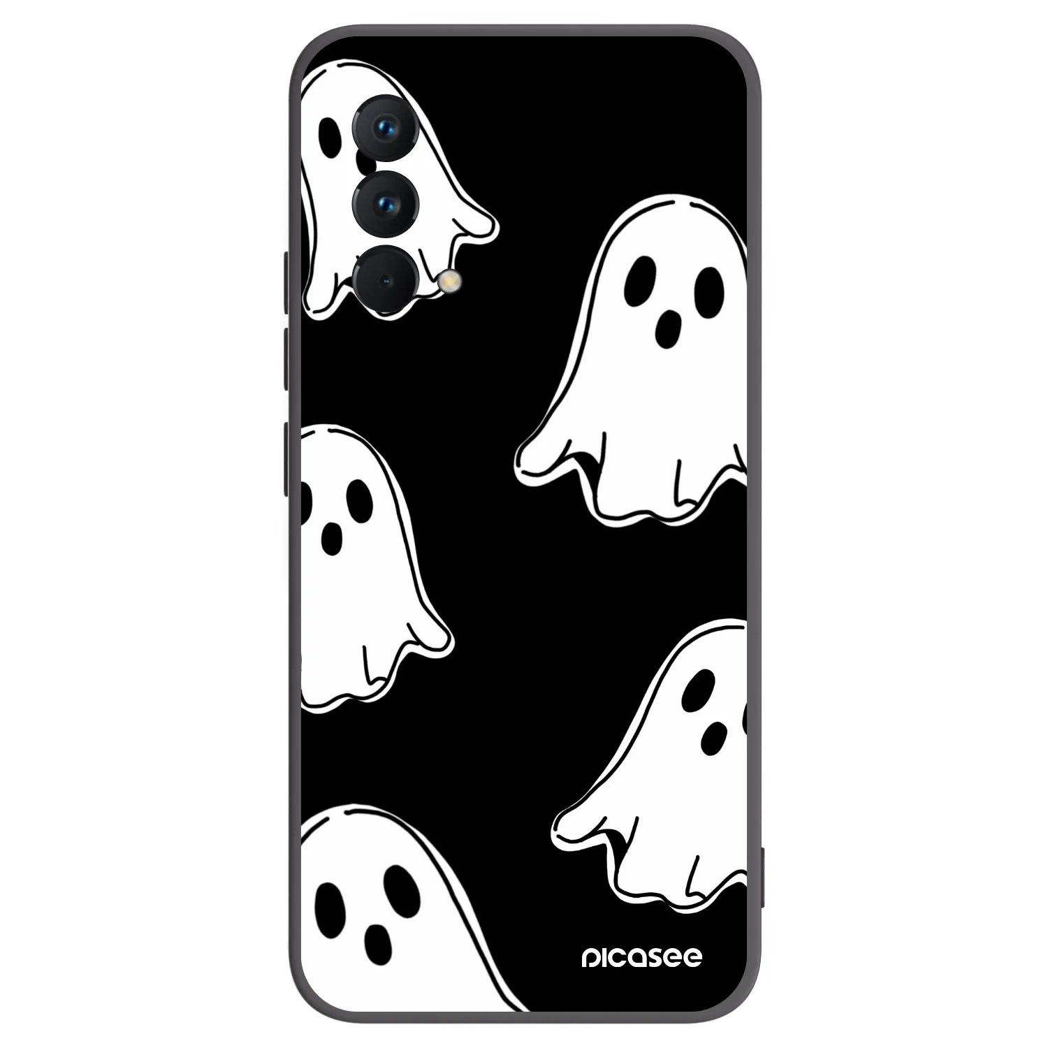 Picasee Realme GT Master Edition 5G Hülle - Schwarzes Silikon - Black ghosts