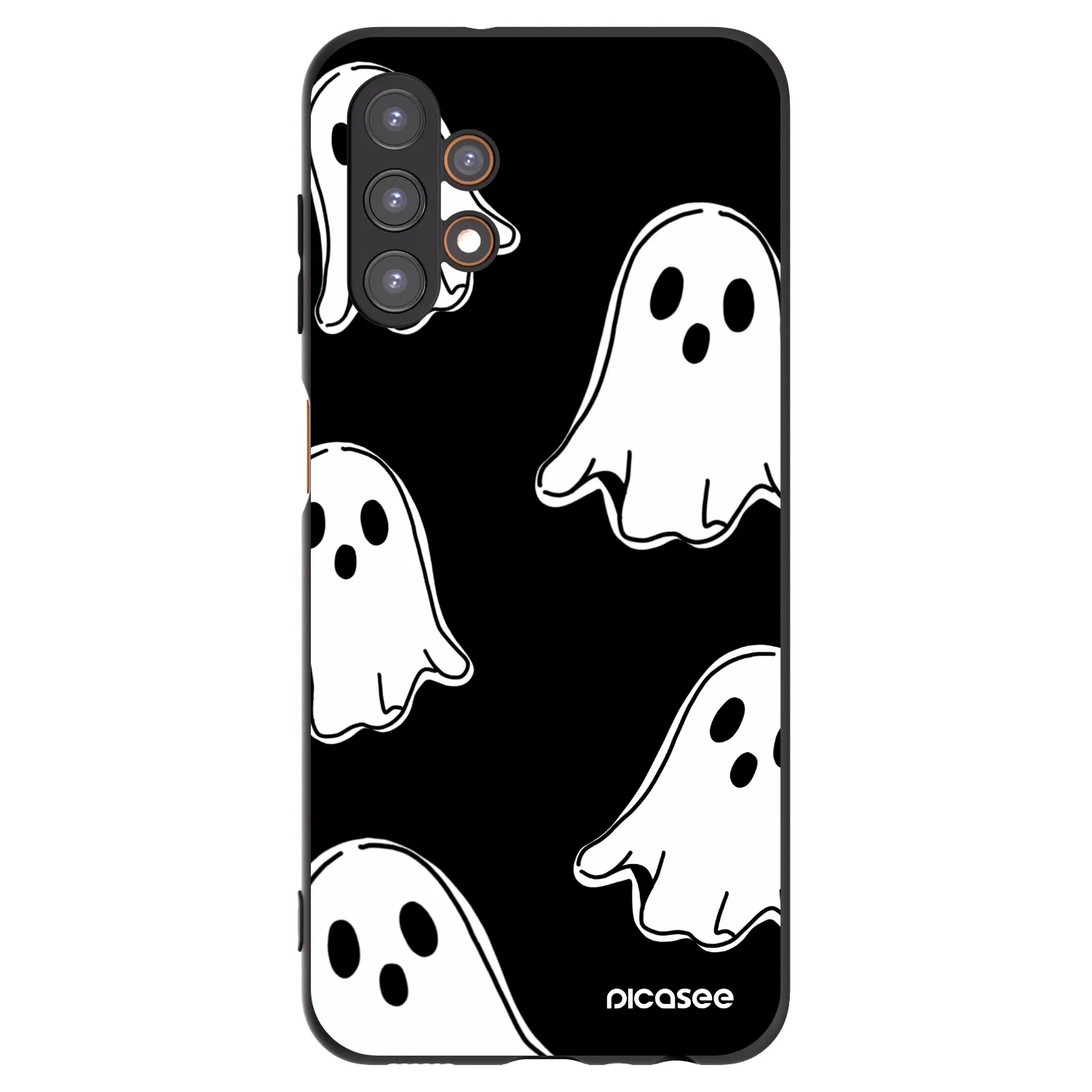Picasee Samsung Galaxy A13 4G A135 Hülle - Schwarzes Silikon - Black ghosts