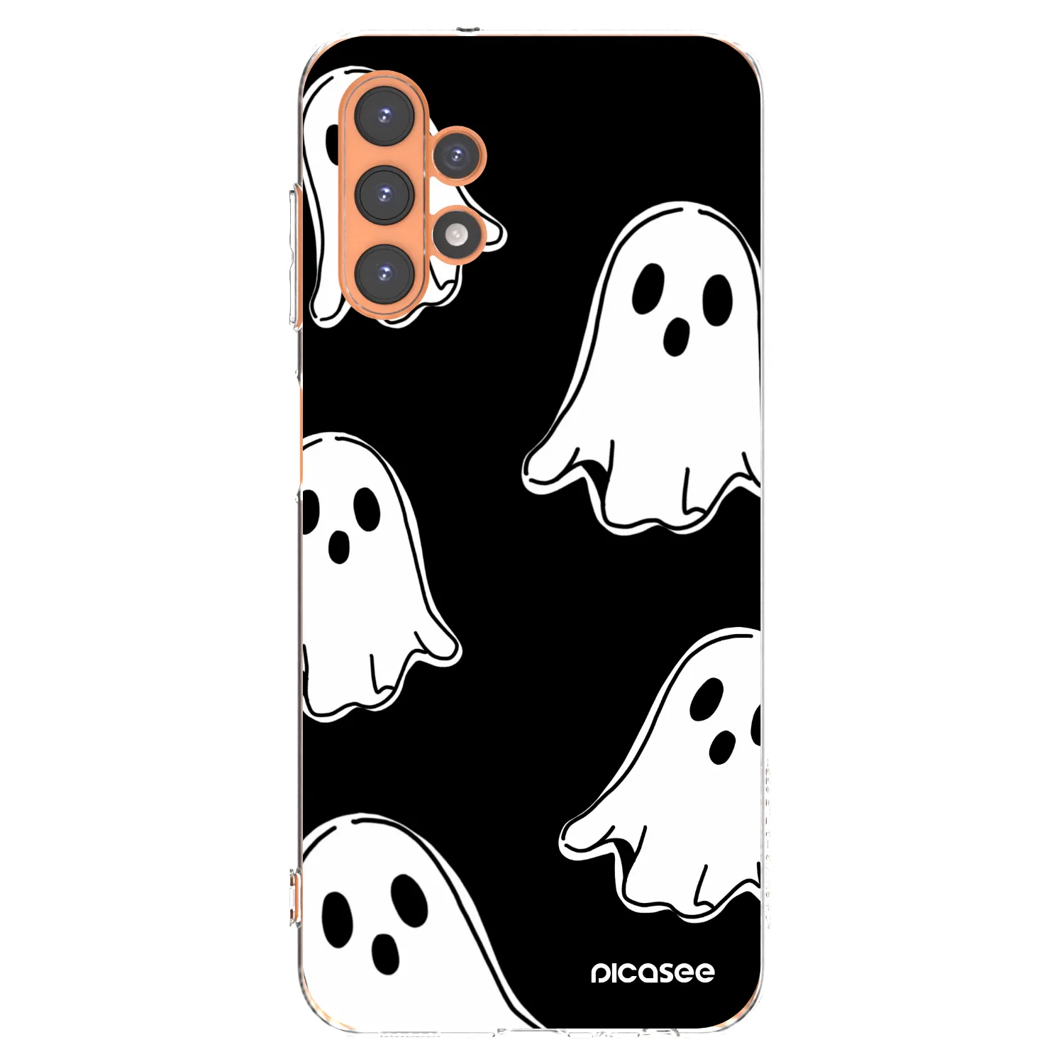 Picasee Samsung Galaxy A13 4G A135 Hülle - Transparentes Silikon - Black ghosts
