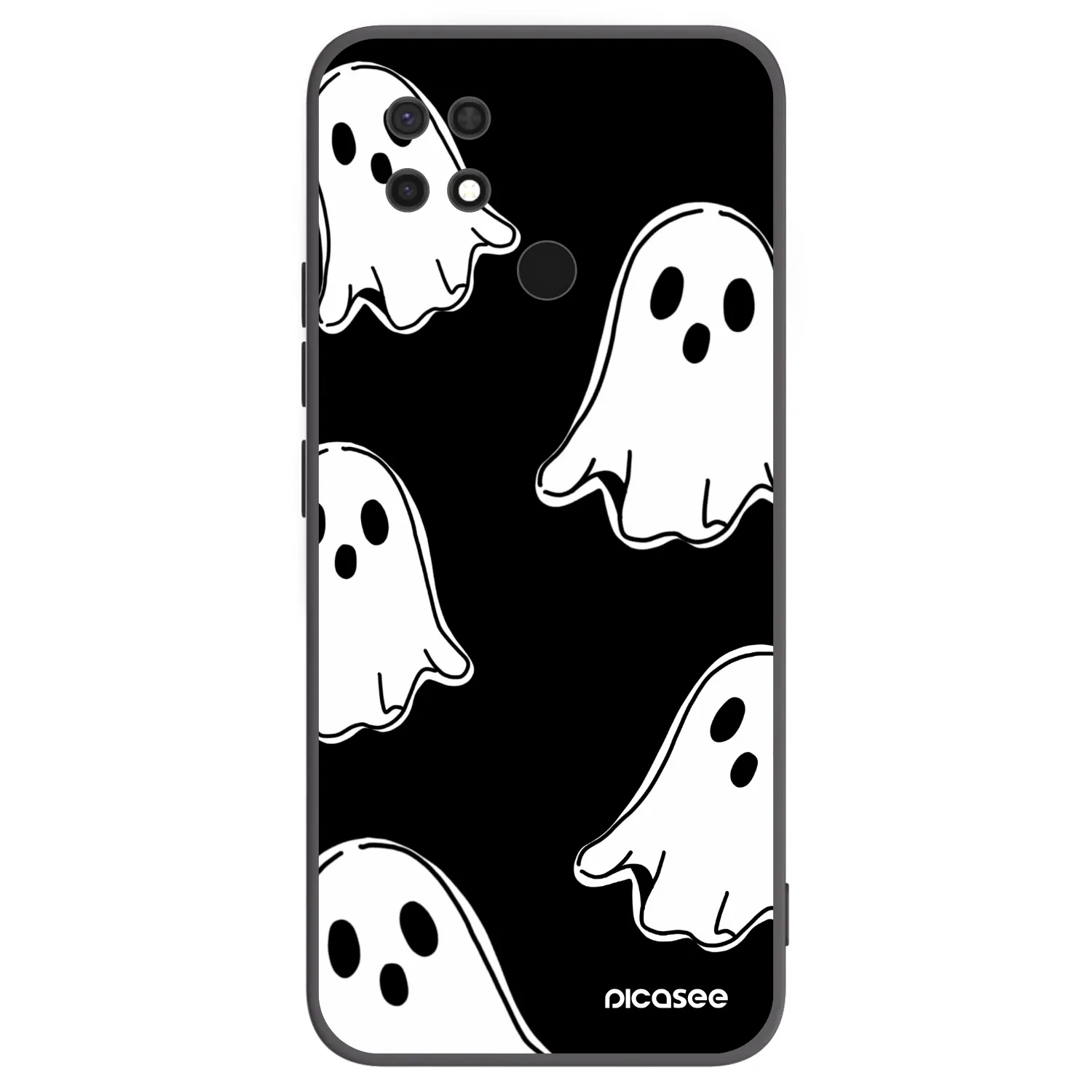 Picasee Xiaomi Redmi 10C Hülle - Schwarzes Silikon - Black ghosts